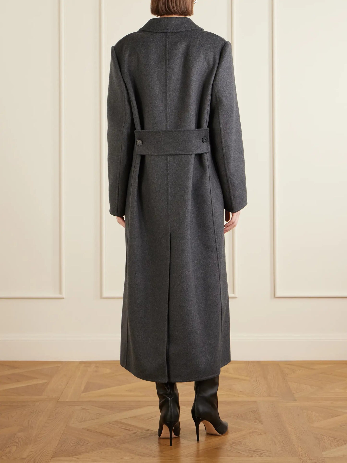 Double-breasted Wool-blend Long Coat