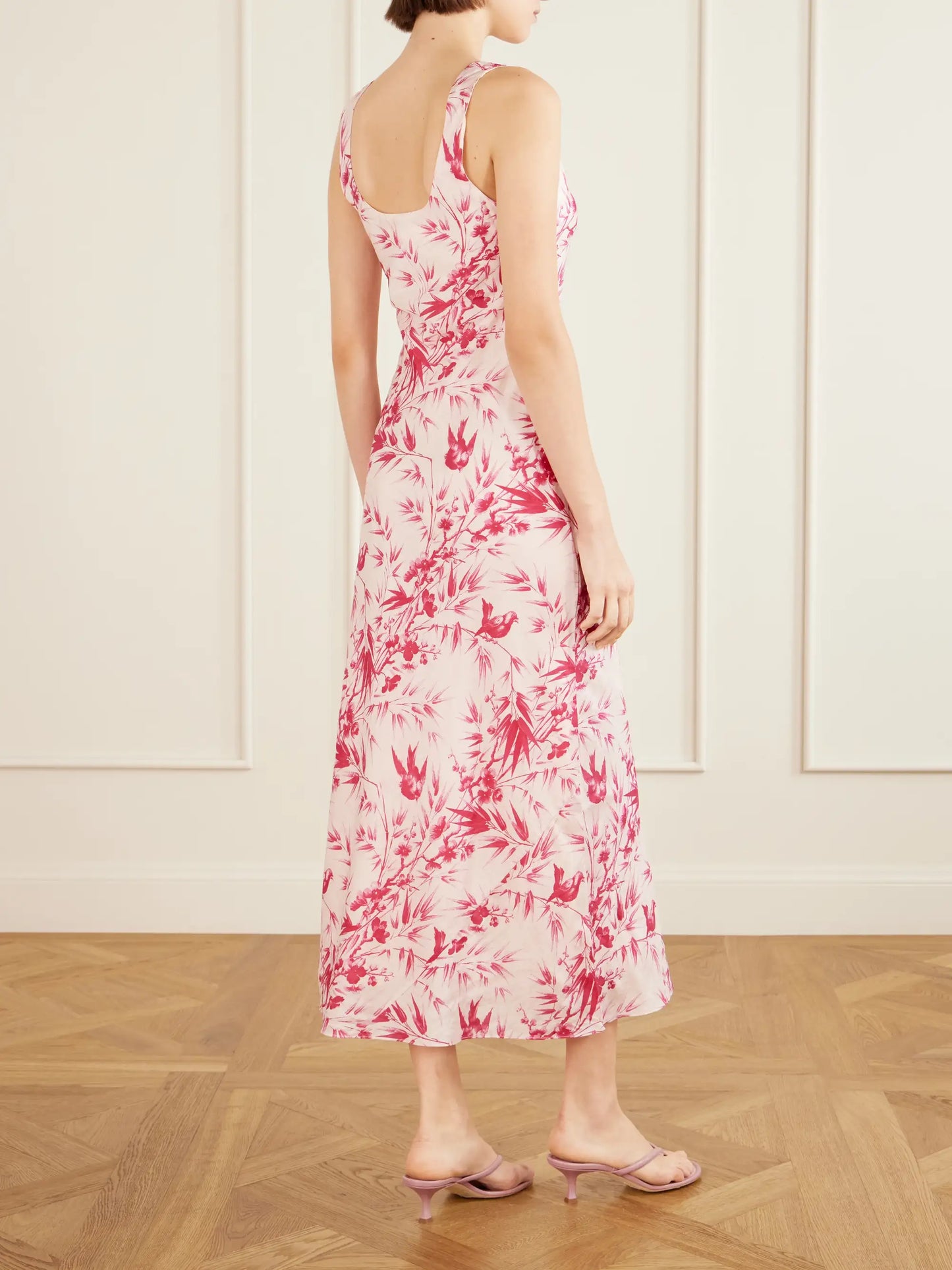 Adele Printed Silk Midi Dress