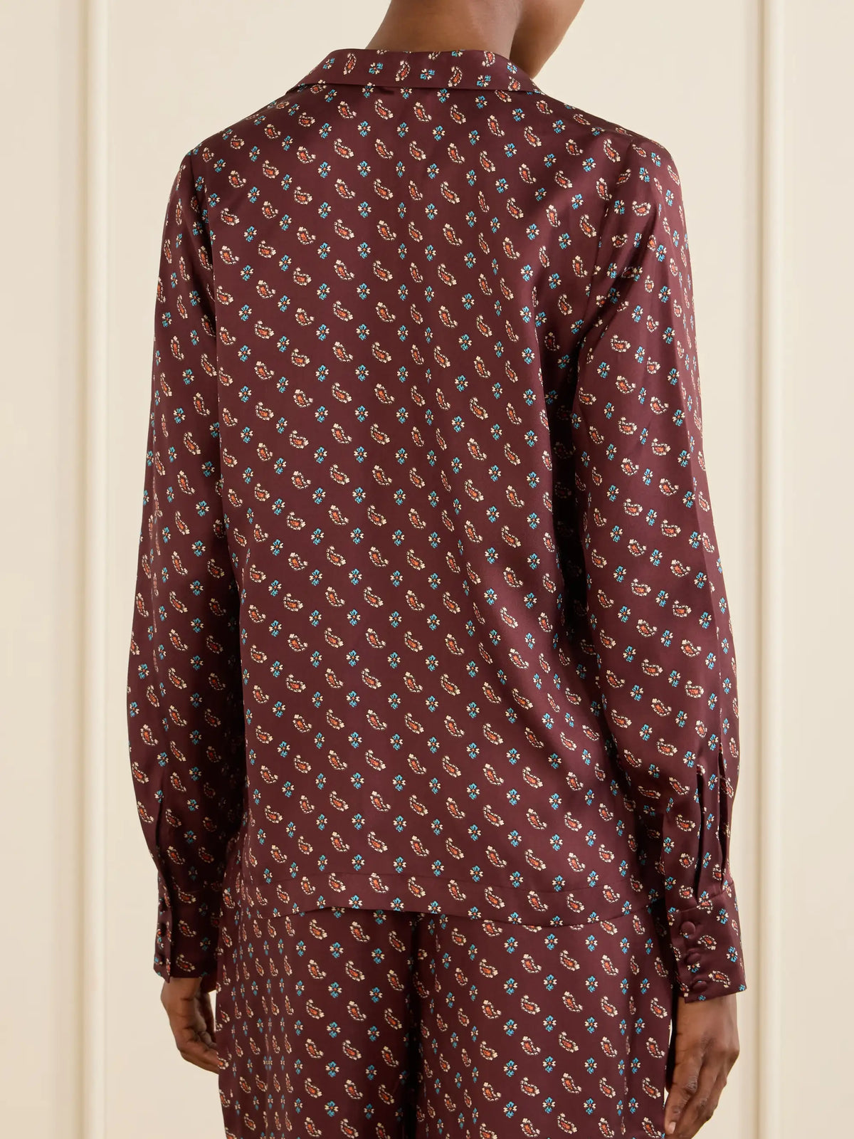 DÔEN Dorsia Printed Silk-blend Satin Shirt