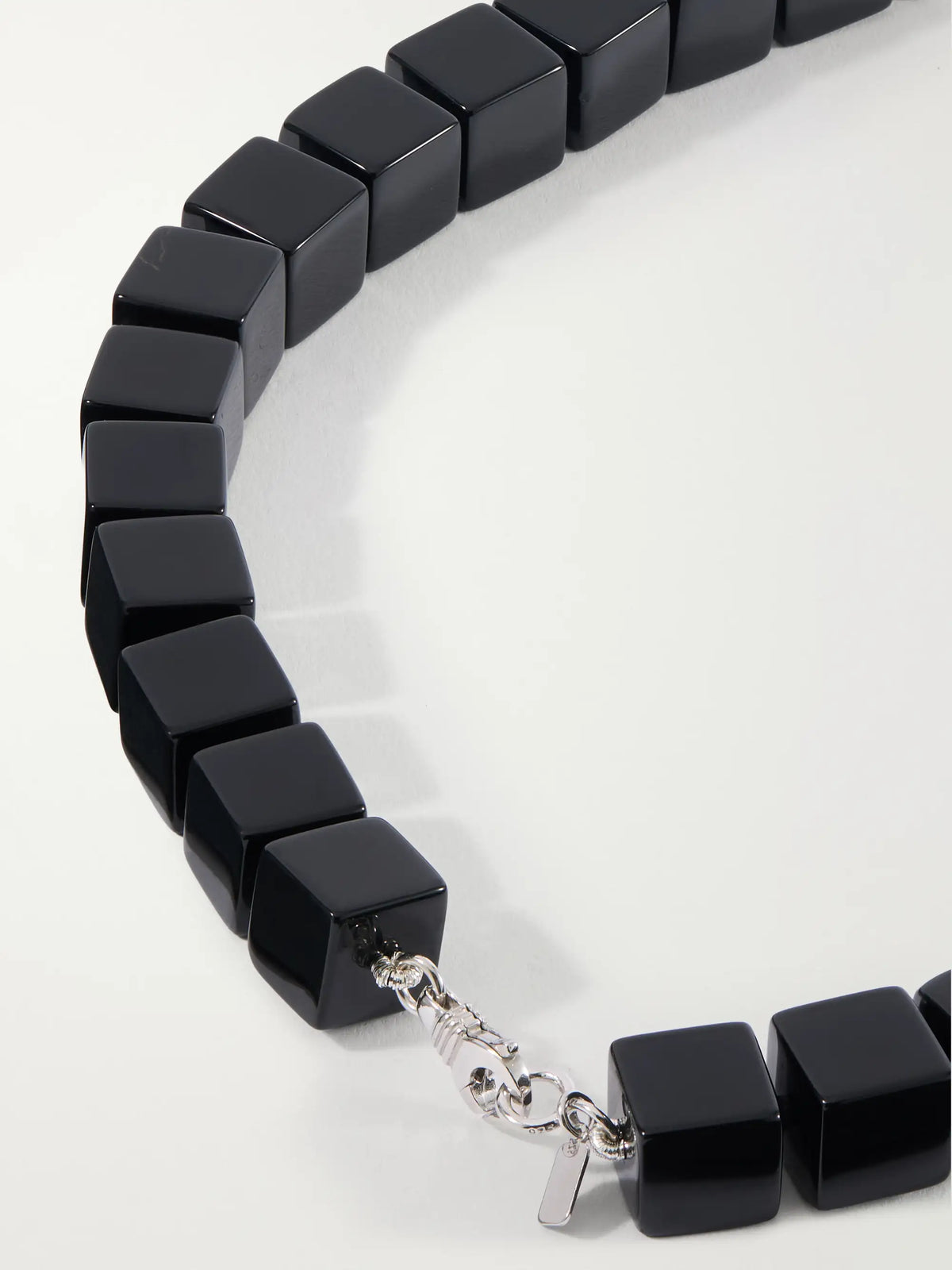 Dune Sterling Silver, Onyx And Mother-of-pearl Beaded Necklace