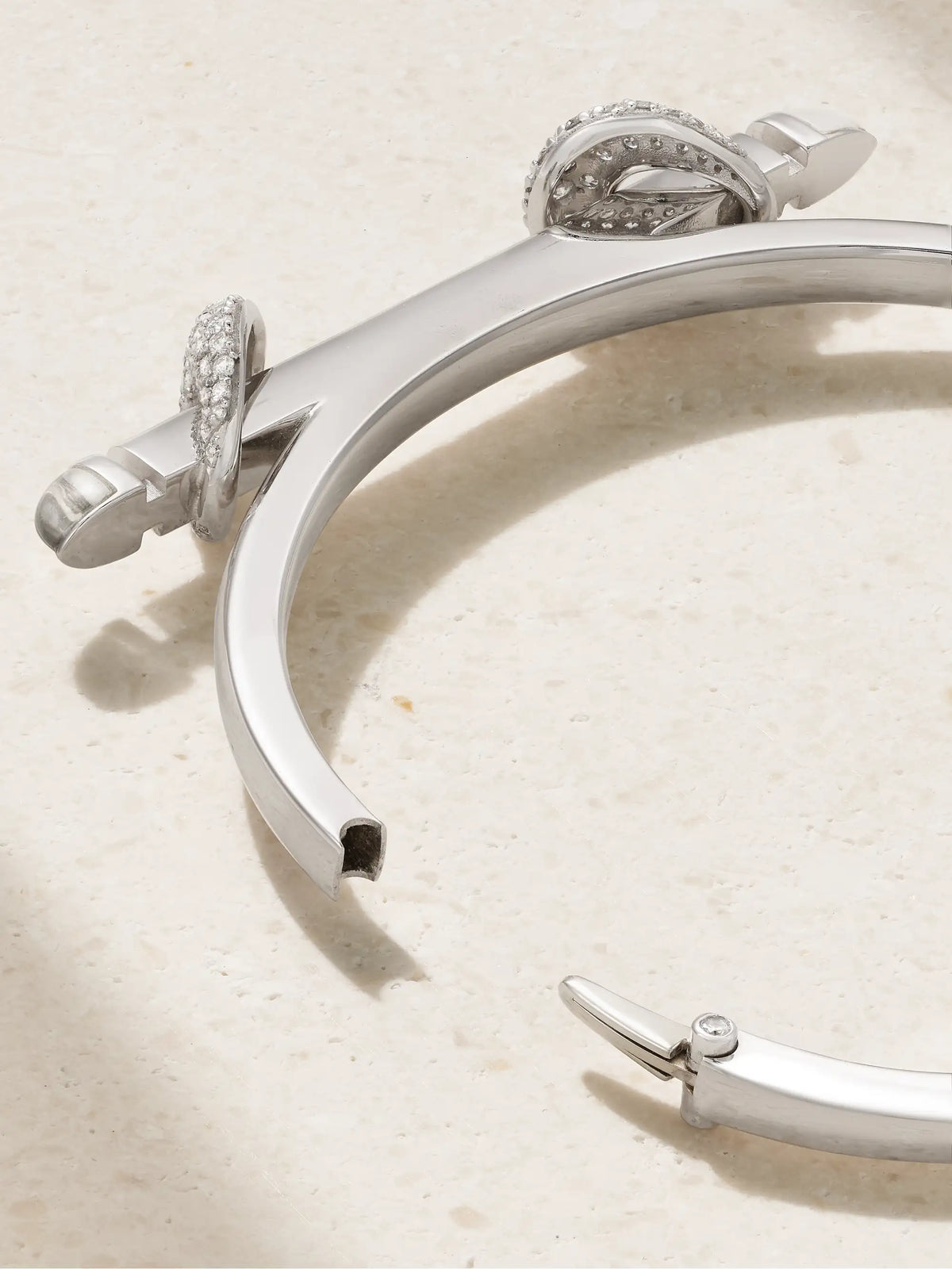 Chakra Icon 18-karat White Gold, Diamond And Quartz Bangle