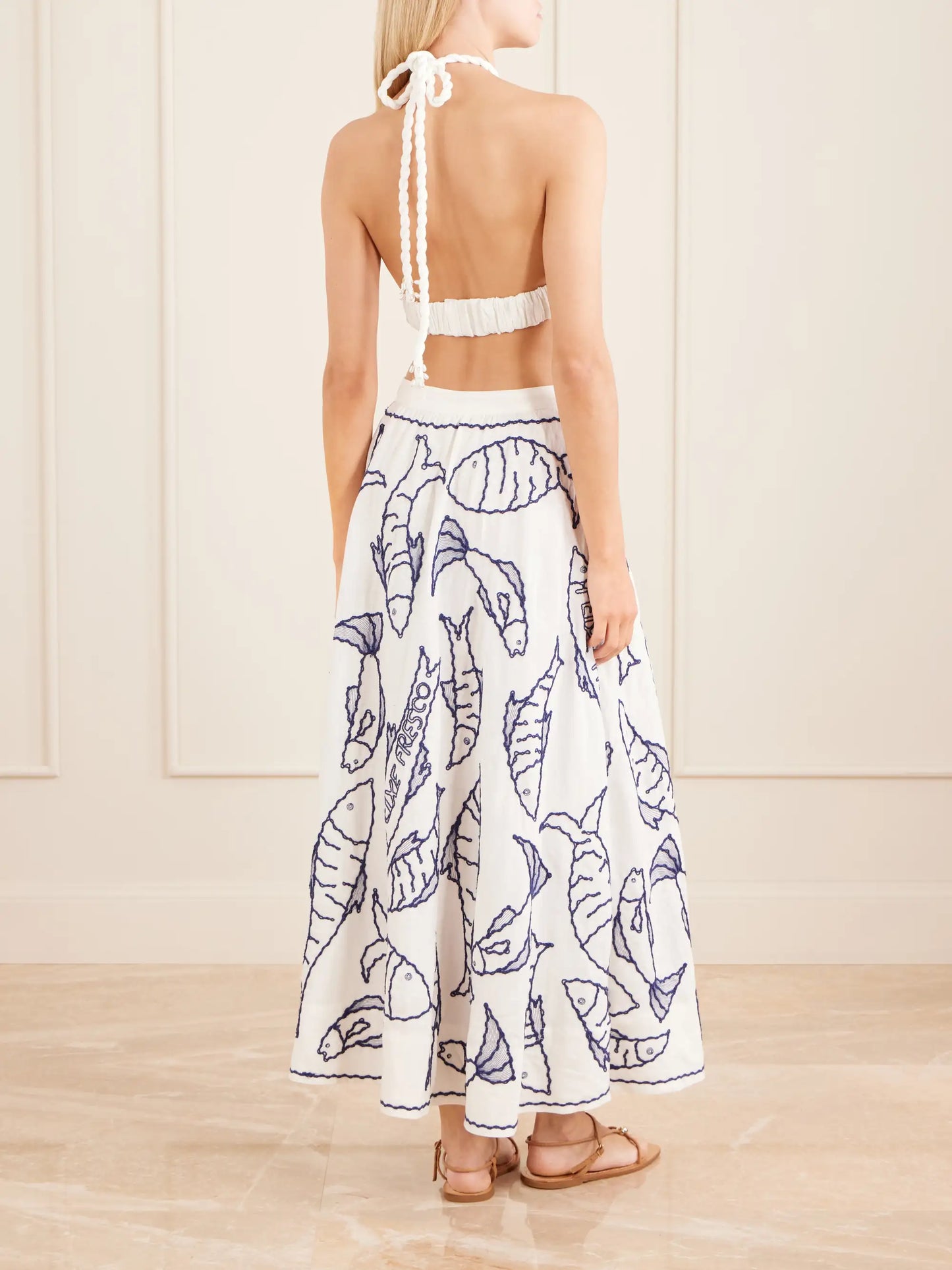 Coast Stars Linen-blend Halterneck Top
