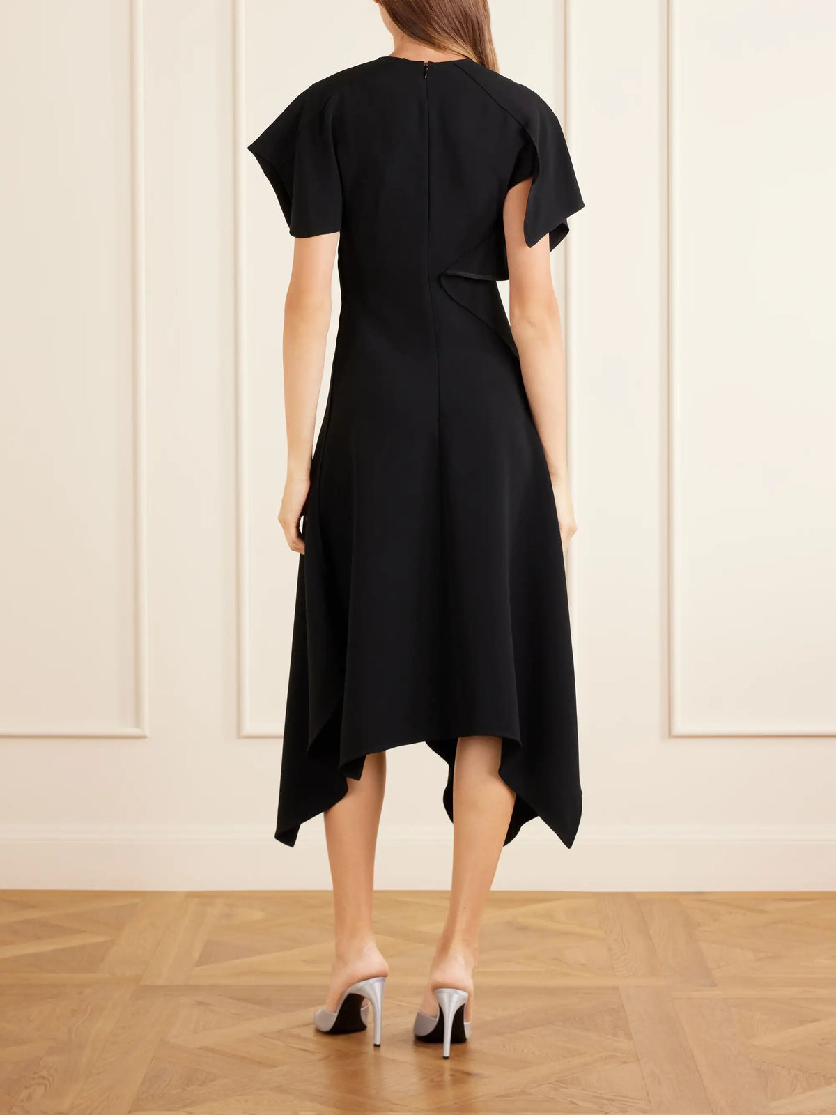 Victoria Beckham Draped Jersey Midi Dress