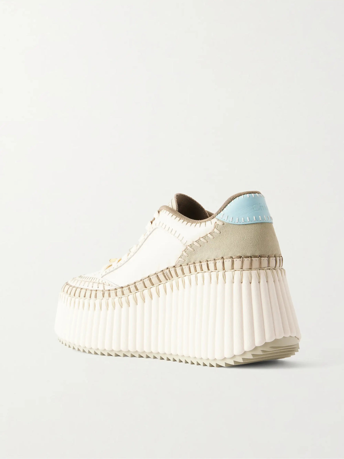 Nama Patchwork Suede-trimmed Leather Platform Sneakers