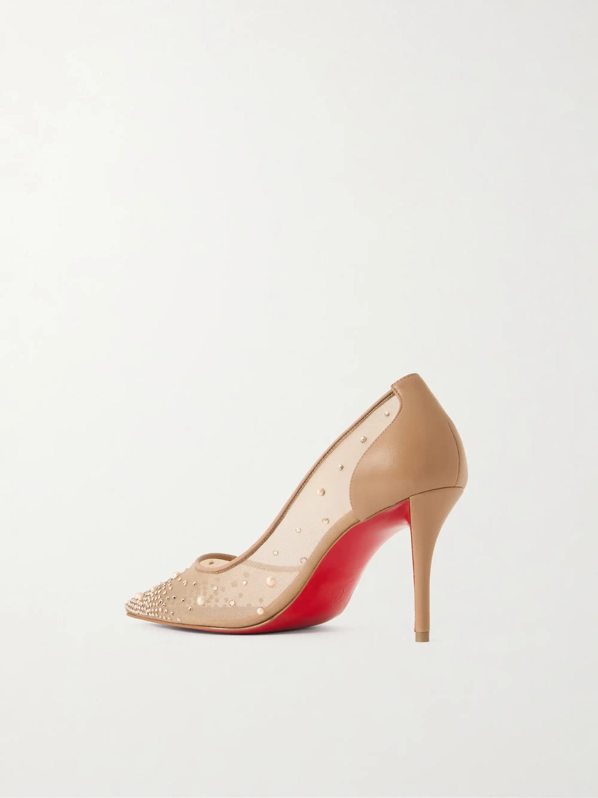 Miss Z 80 Leather-trimmed Embellished Mesh Pumps