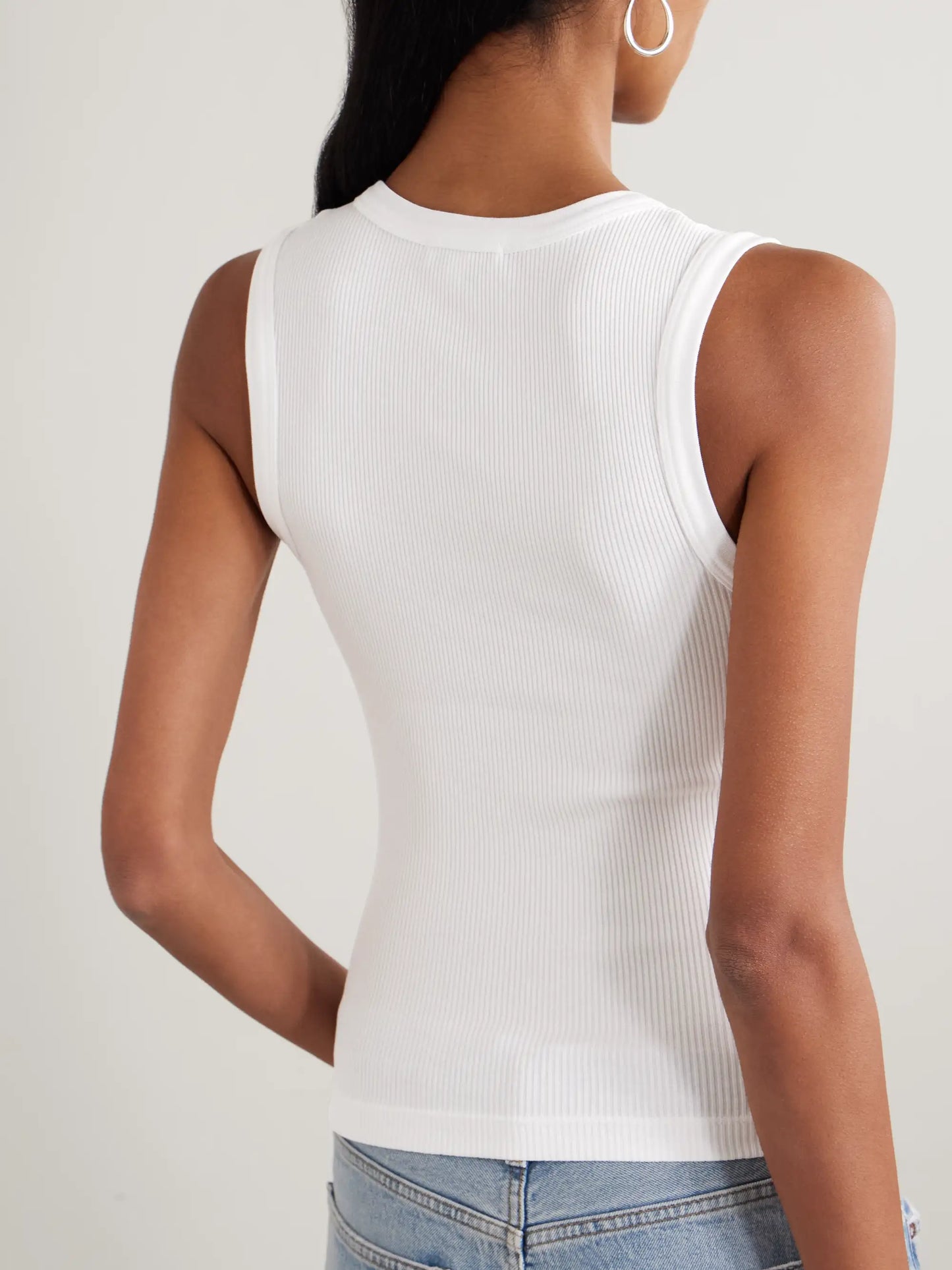 Poppy Ribbed Stretch Organic Cotton And Lyocell-blend Jersey Tank