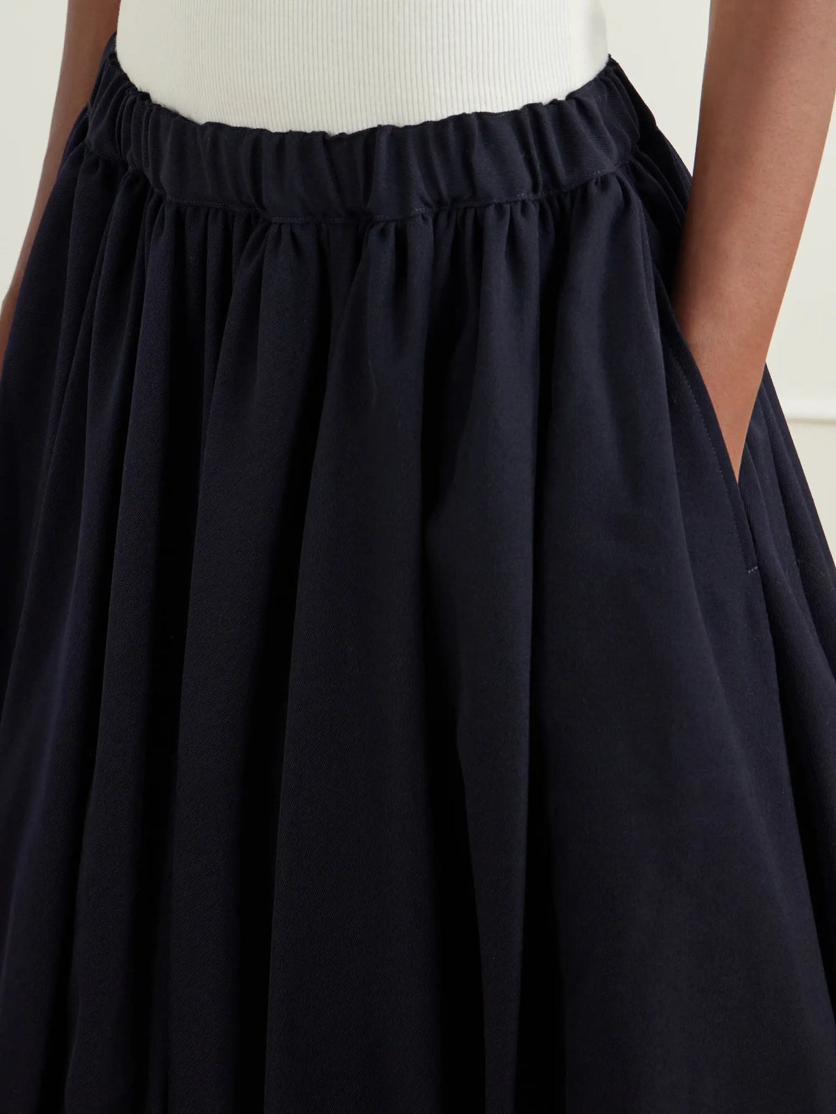 Comme des Garçons GIRL Gathered Wool-gabardine Midi Skirt