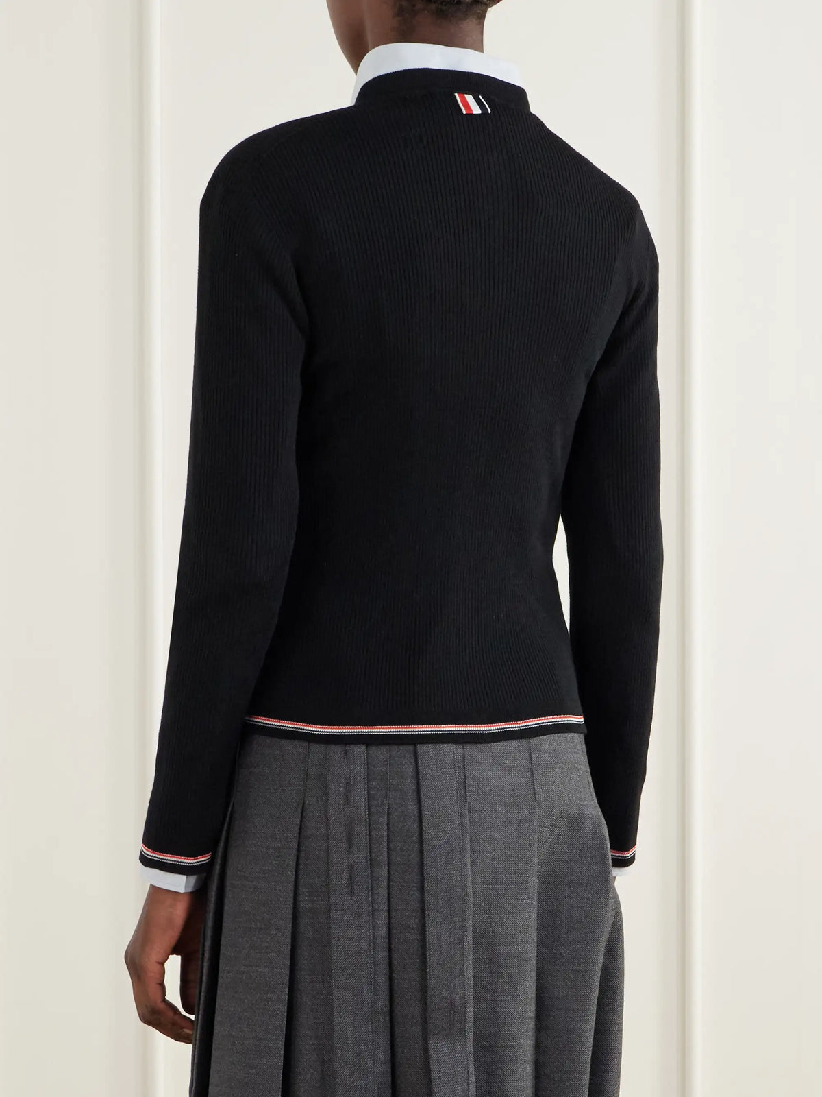 Thom Browne Ribbed Merino Wool Cardigan