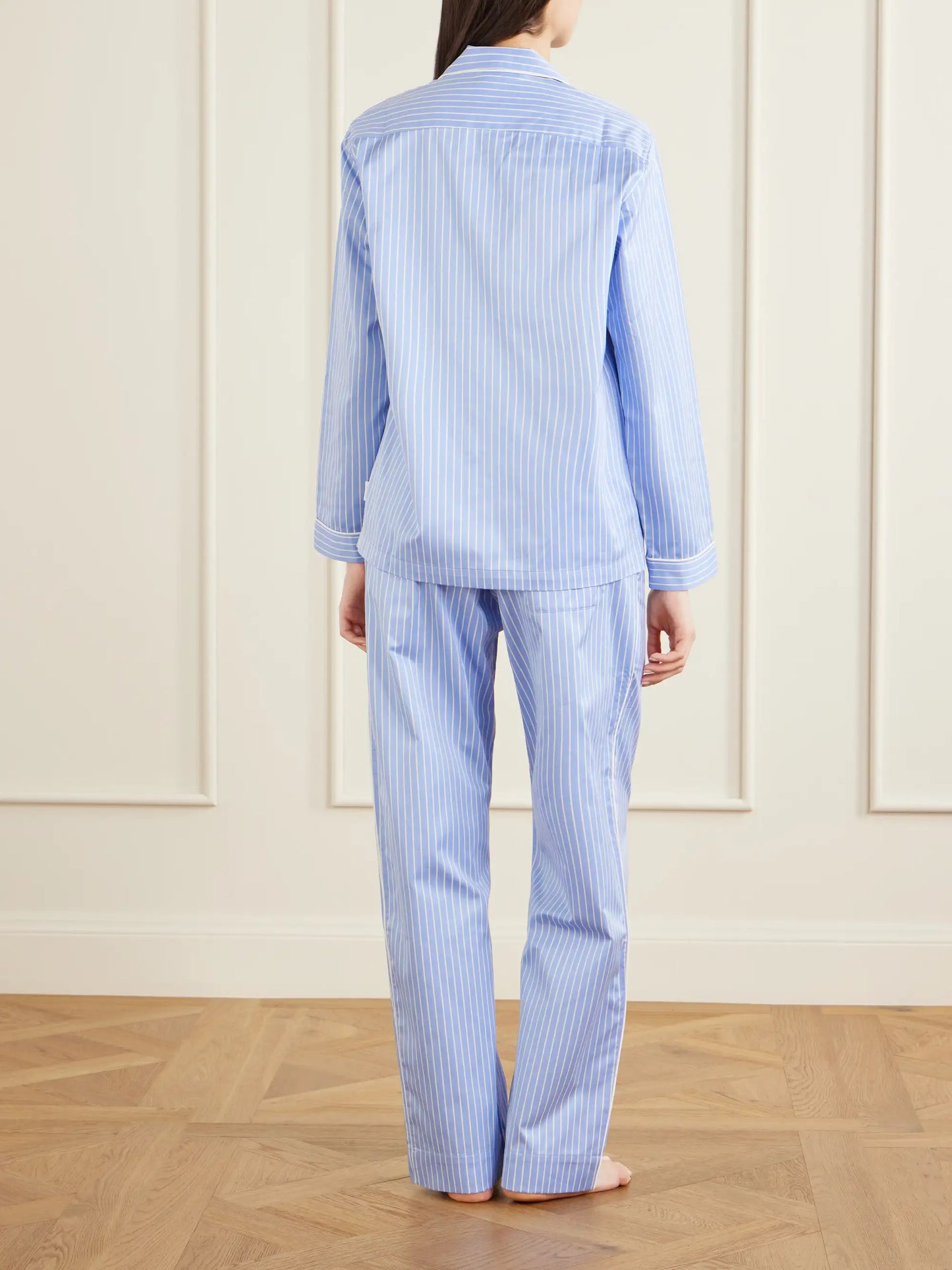 Sateen Striped Organic Cotton Pajama Shirt