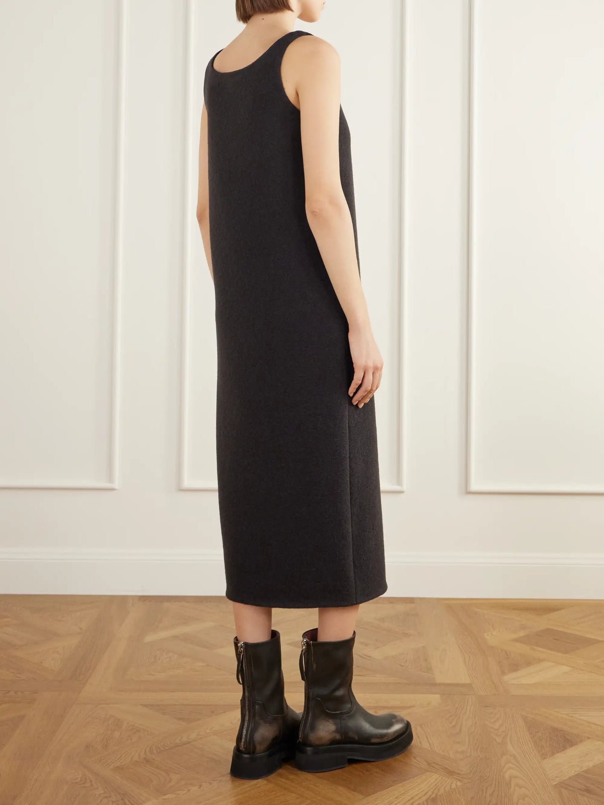 RIER Walker Felted Wool-fleece Midi Dress