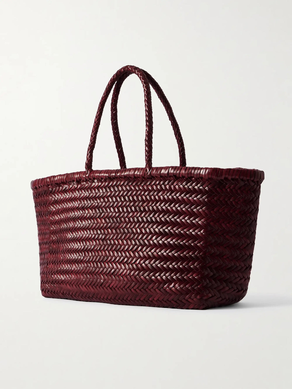 Bamboo Triple Jump Big Woven Leather Tote