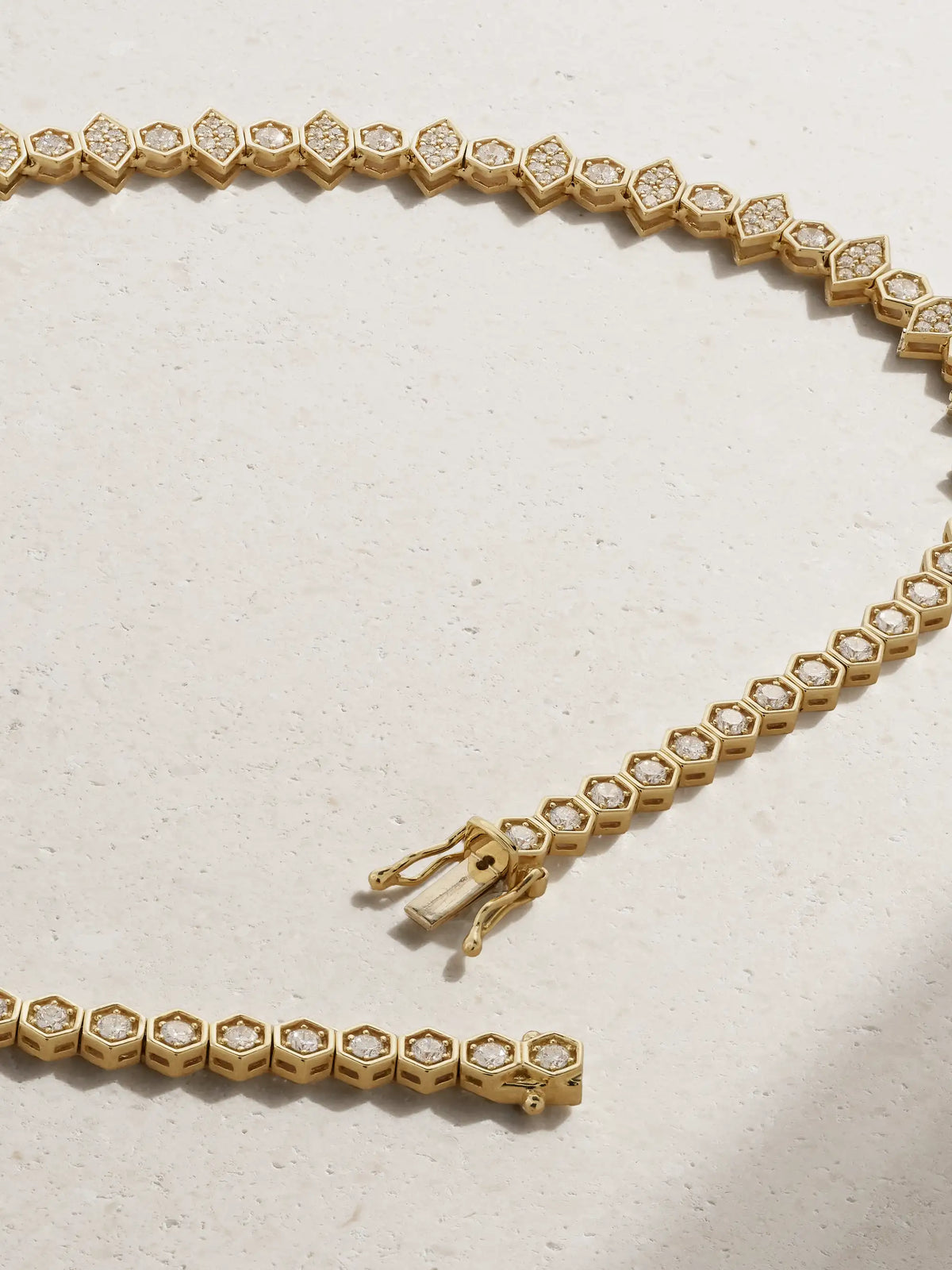 Hexagon Extra Large 18-karat Gold Diamond Necklace