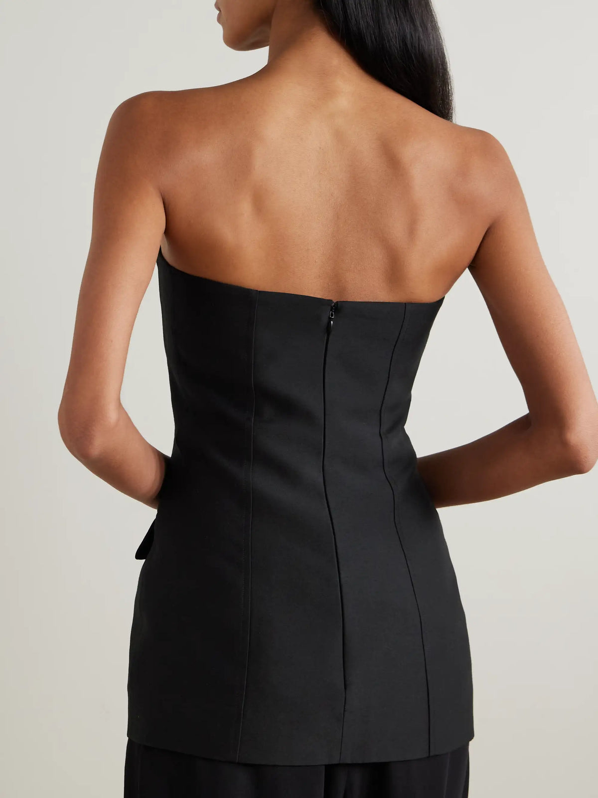 Strapless Wool And Silk-blend Bustier Top