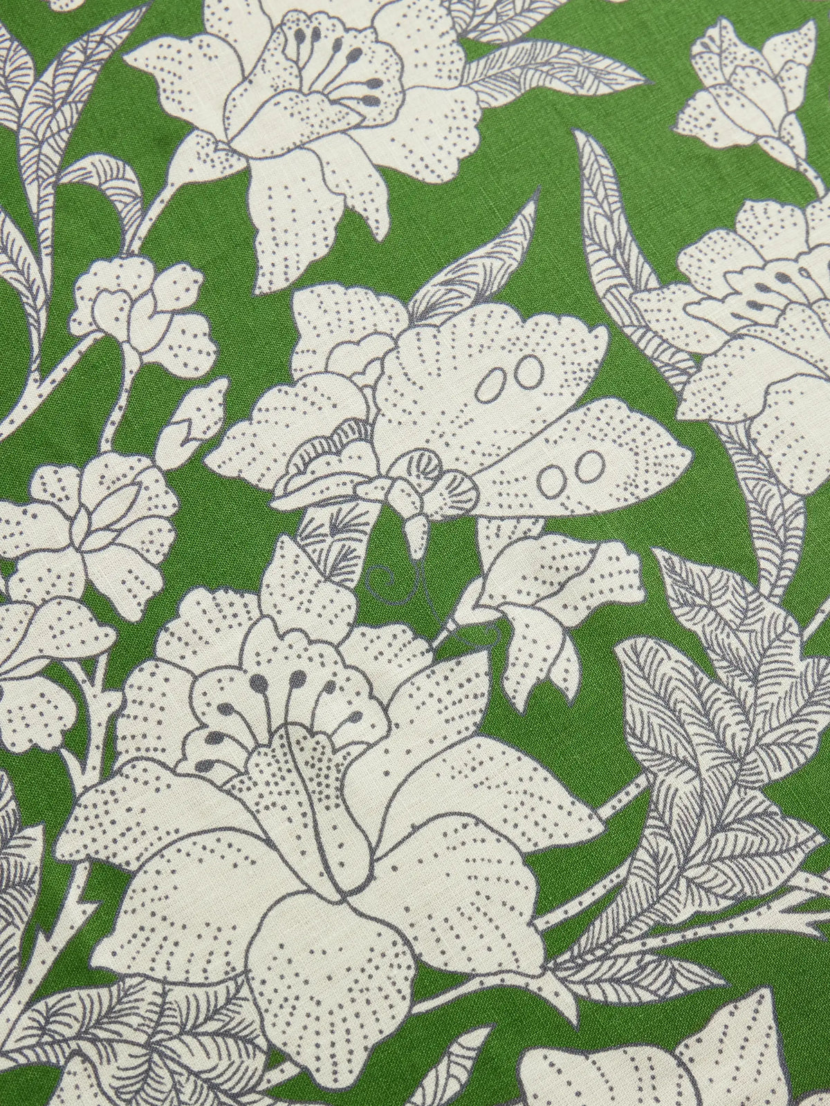 Large Floral-print Linen Tablecloth
