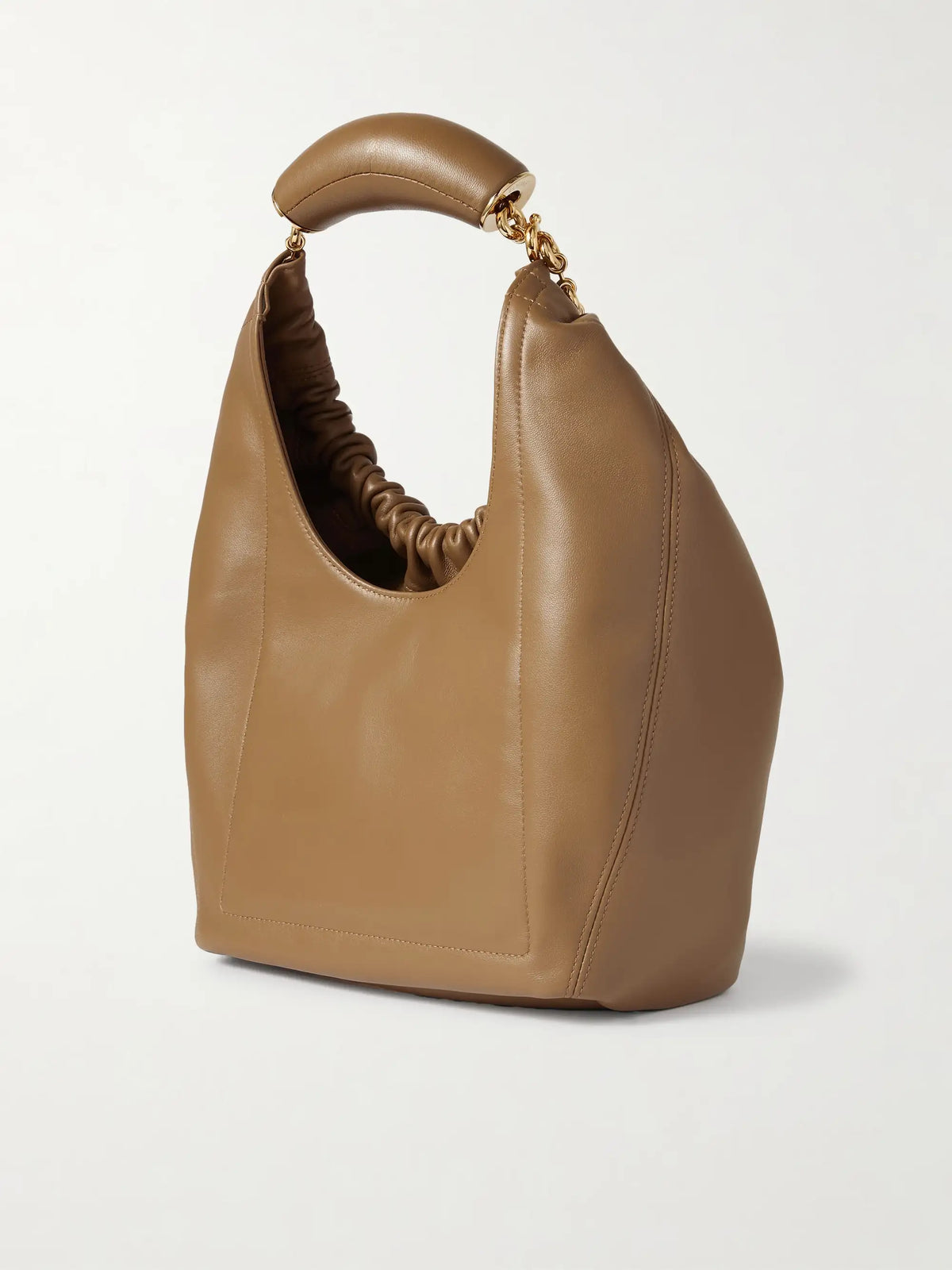Squeeze Small Chain-embellished Gathered Leather Shoulder Bag