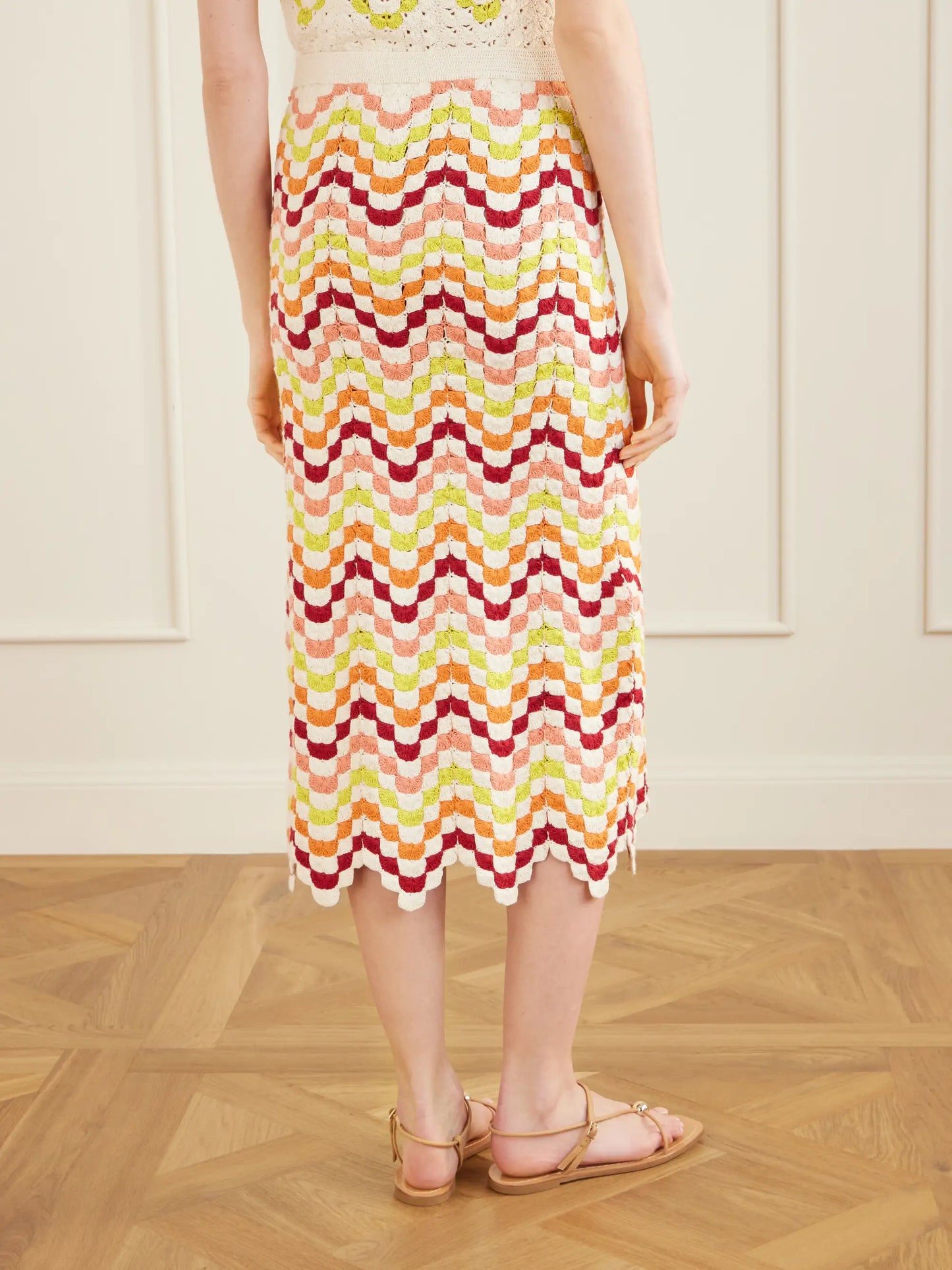 Safi Crocheted Cotton Midi Skirt