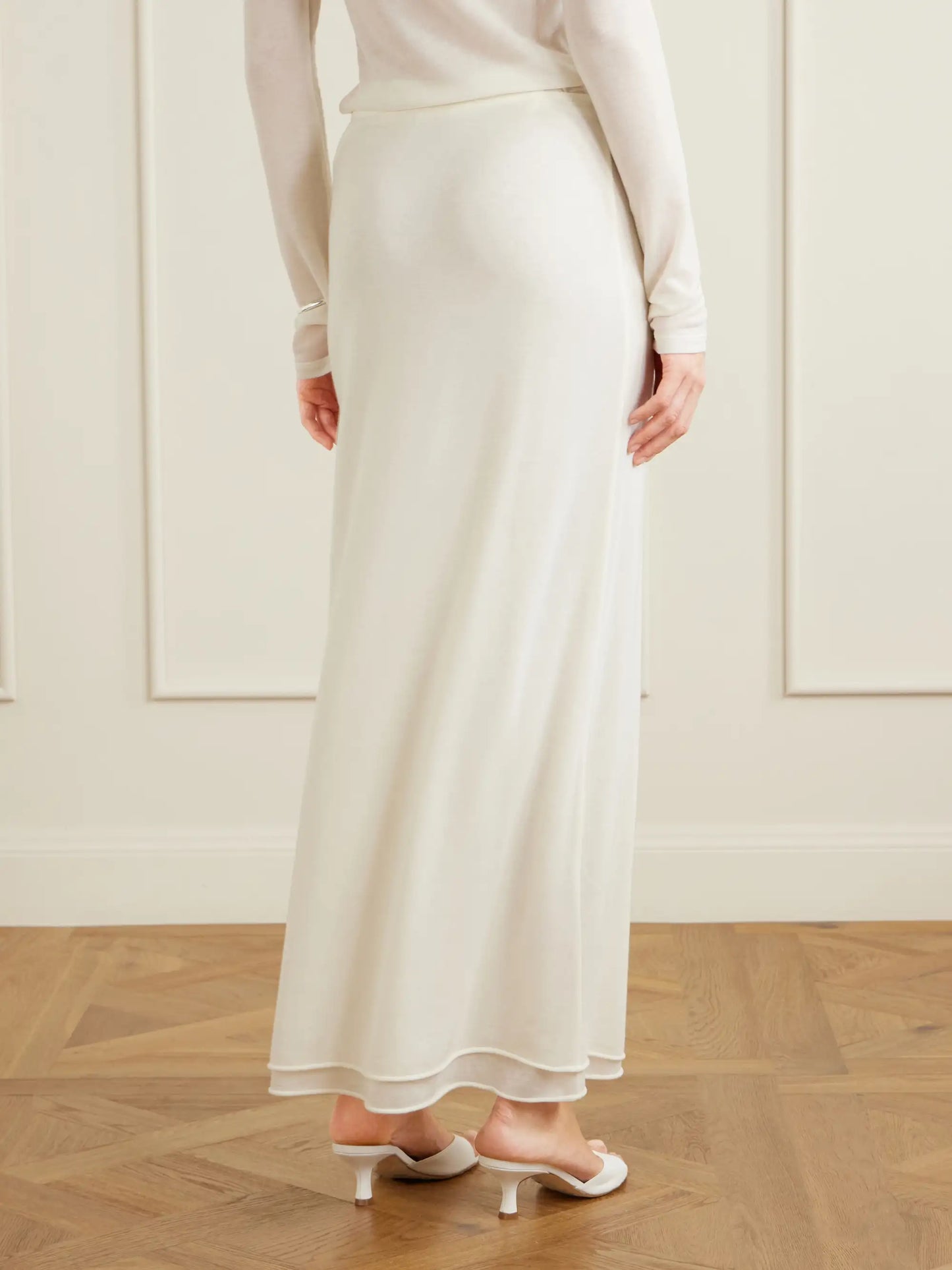 Stretch Tencel, Silk And Cashmere-blend Maxi Skirt
