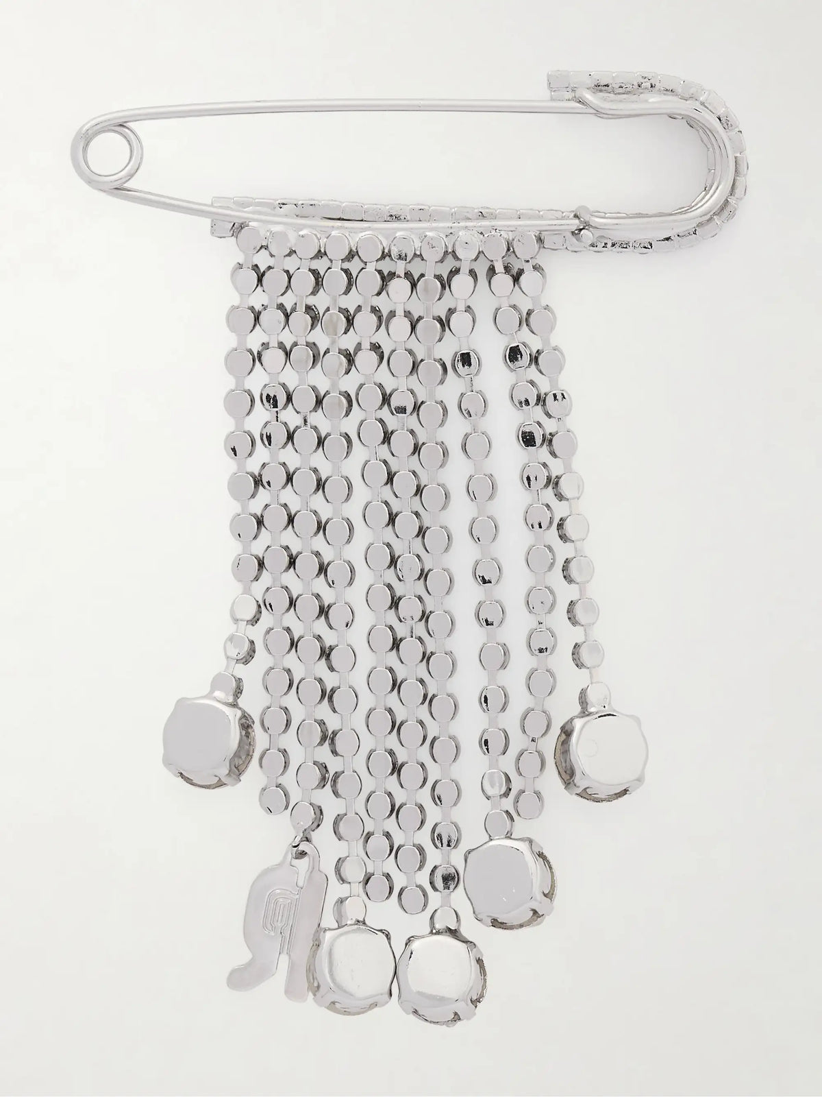 Silver-tone Crystal Brooch