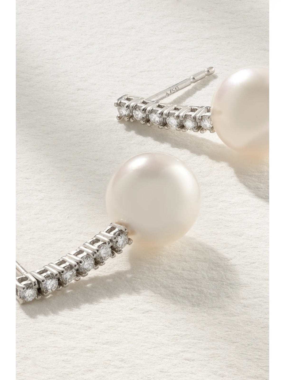 18-karat White Gold, Pearl And Diamond Earrings