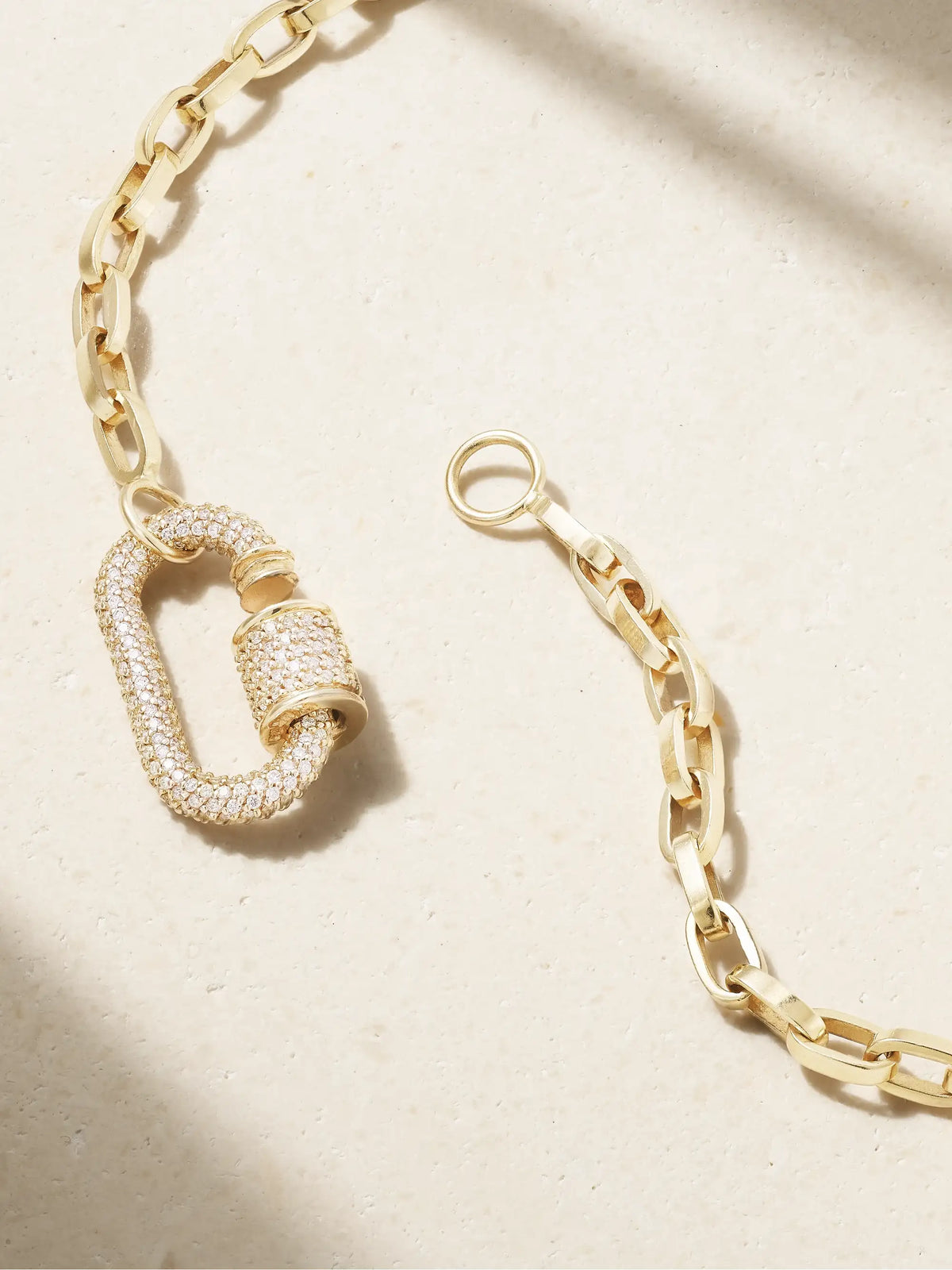 Biker Chain 14 And 18-karat Gold Diamond Necklace