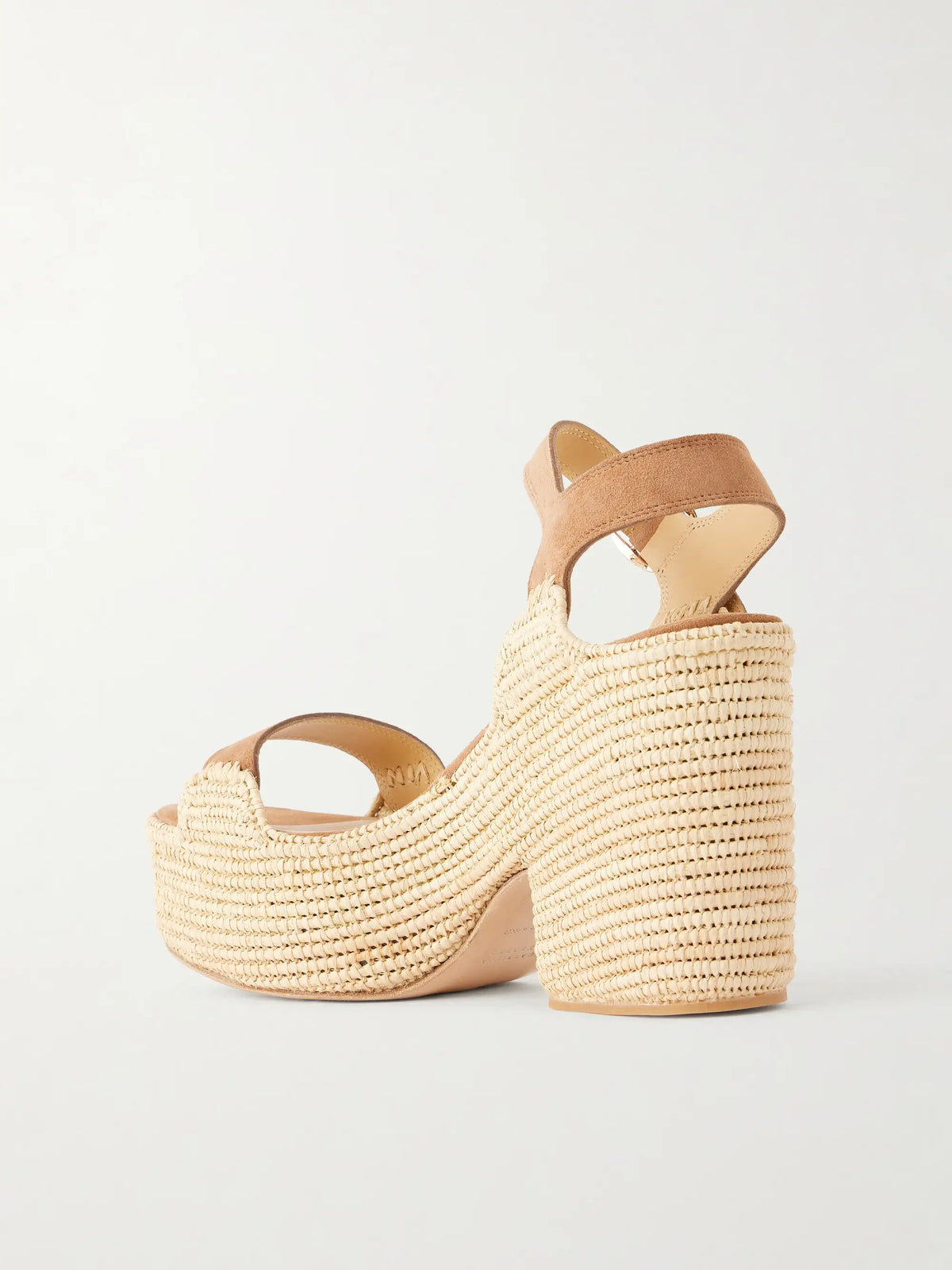 Sardis 100 Raffia-trimmed Suede Sandals