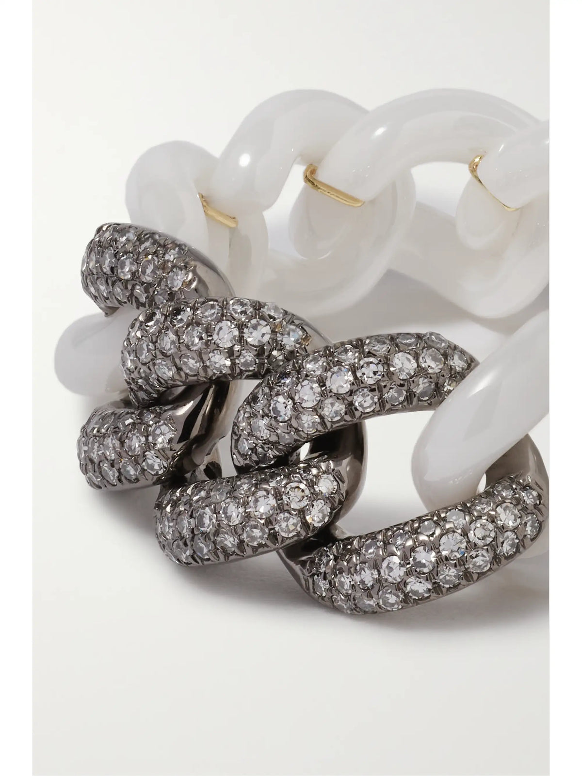 Ceramic, 18-karat Blackened Gold And Diamond Ring