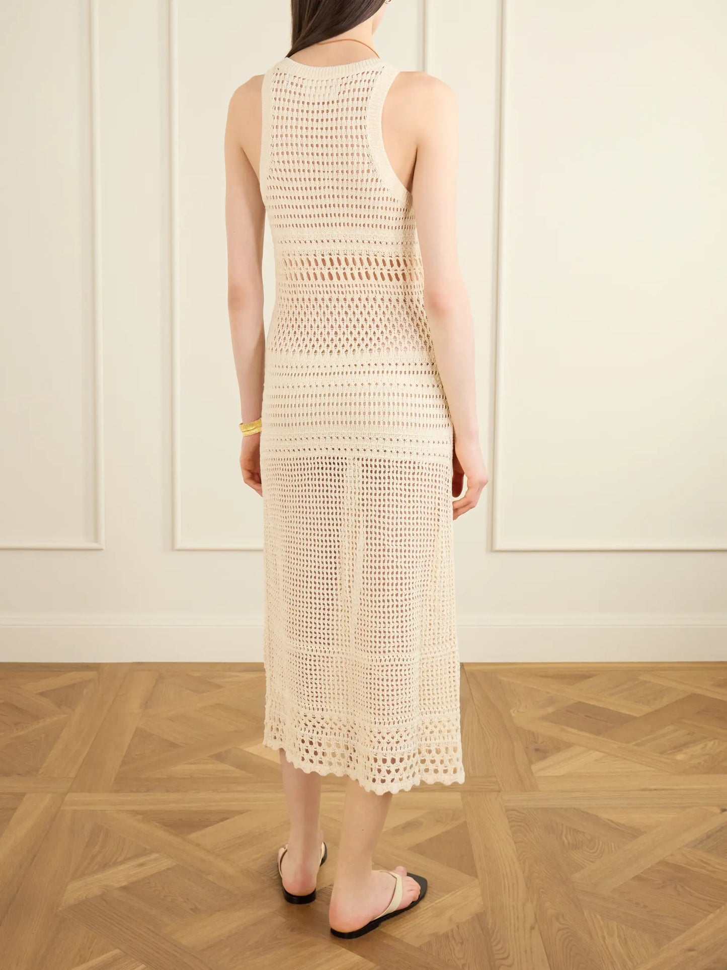 Zaro Open-knit Cotton-blend Maxi Dress