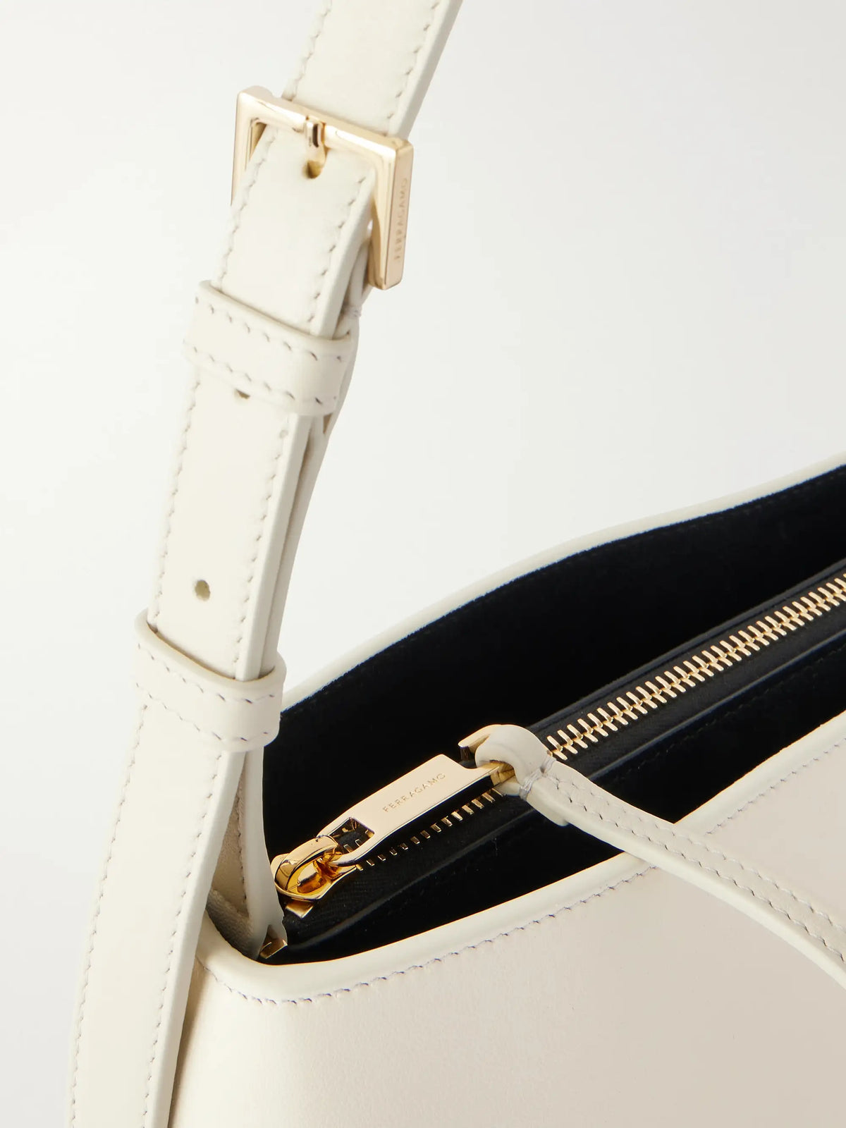 Ferragamo Cara Suede-trimmed Leather Shoulder Bag