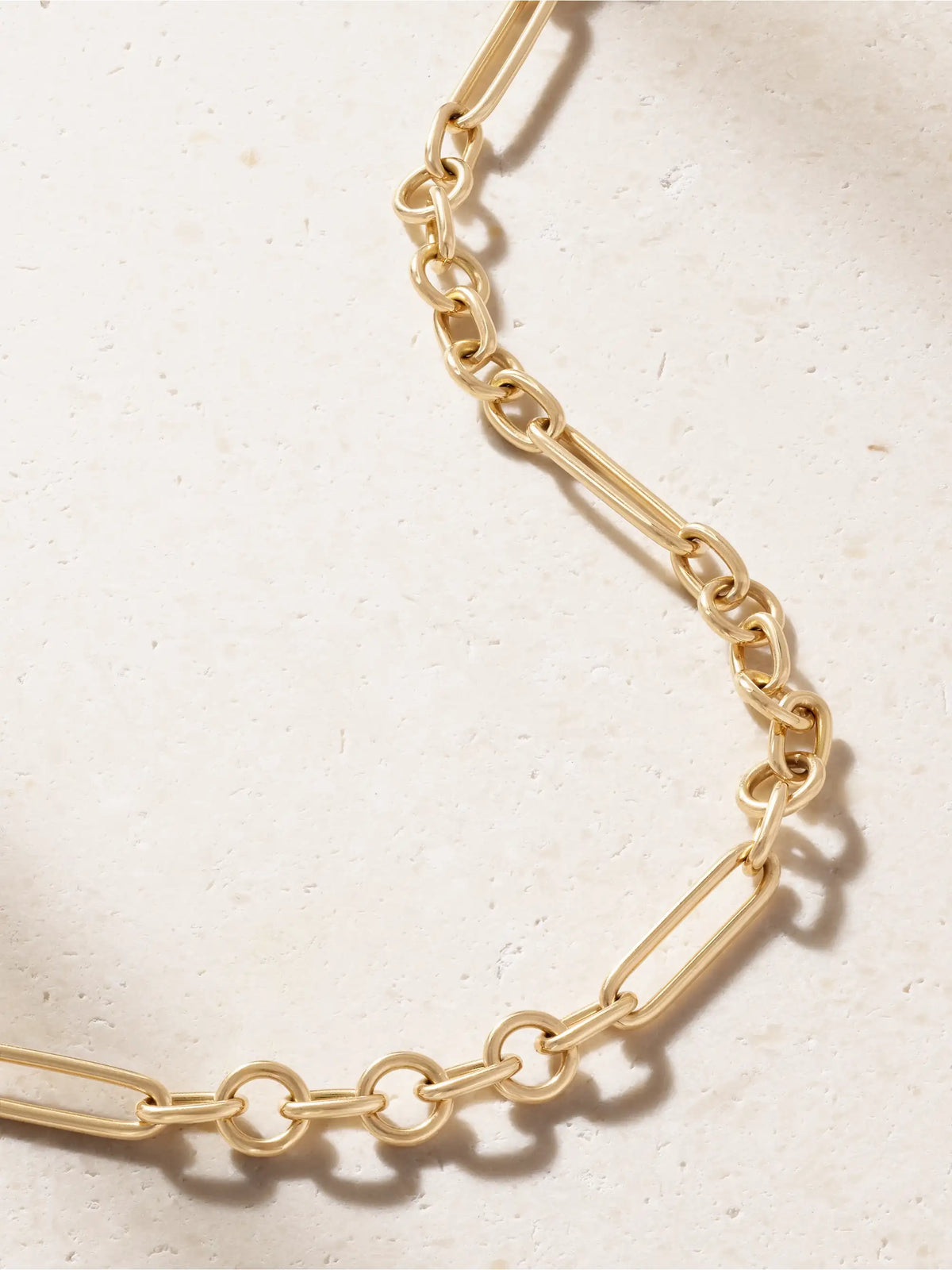 Small Mixed Clip 18-karat Gold Necklace
