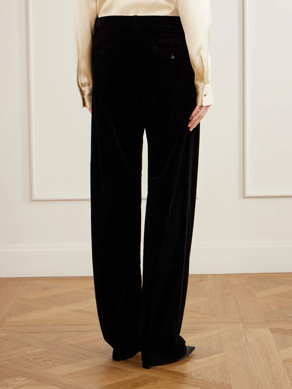 KHAITE Hunter Cotton-blend Velvet Straight-leg Pants
