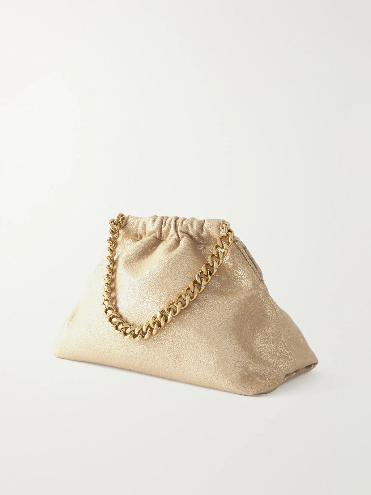 Stella McCartney Falabella Mini Metallic Vegetarian Material Drawstring Bag