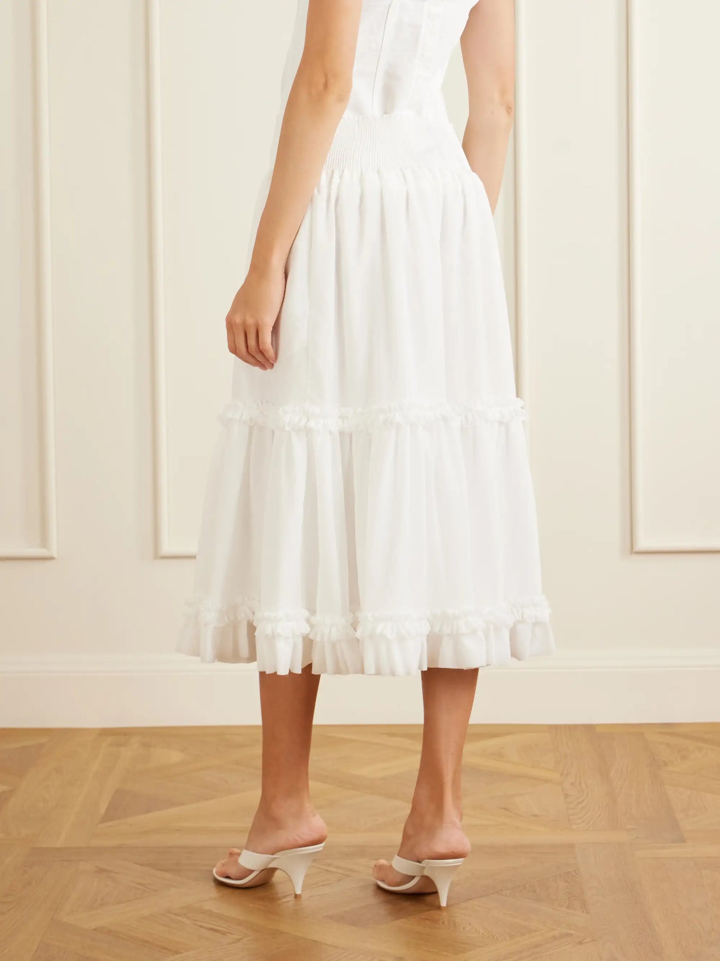 Ruffled Poplin Maxi Skirt