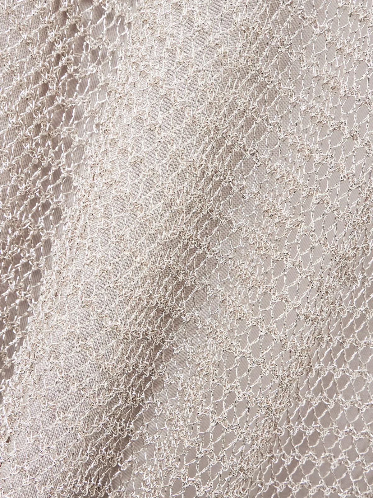 Metallic Open-knit Turtleneck Mini Dress