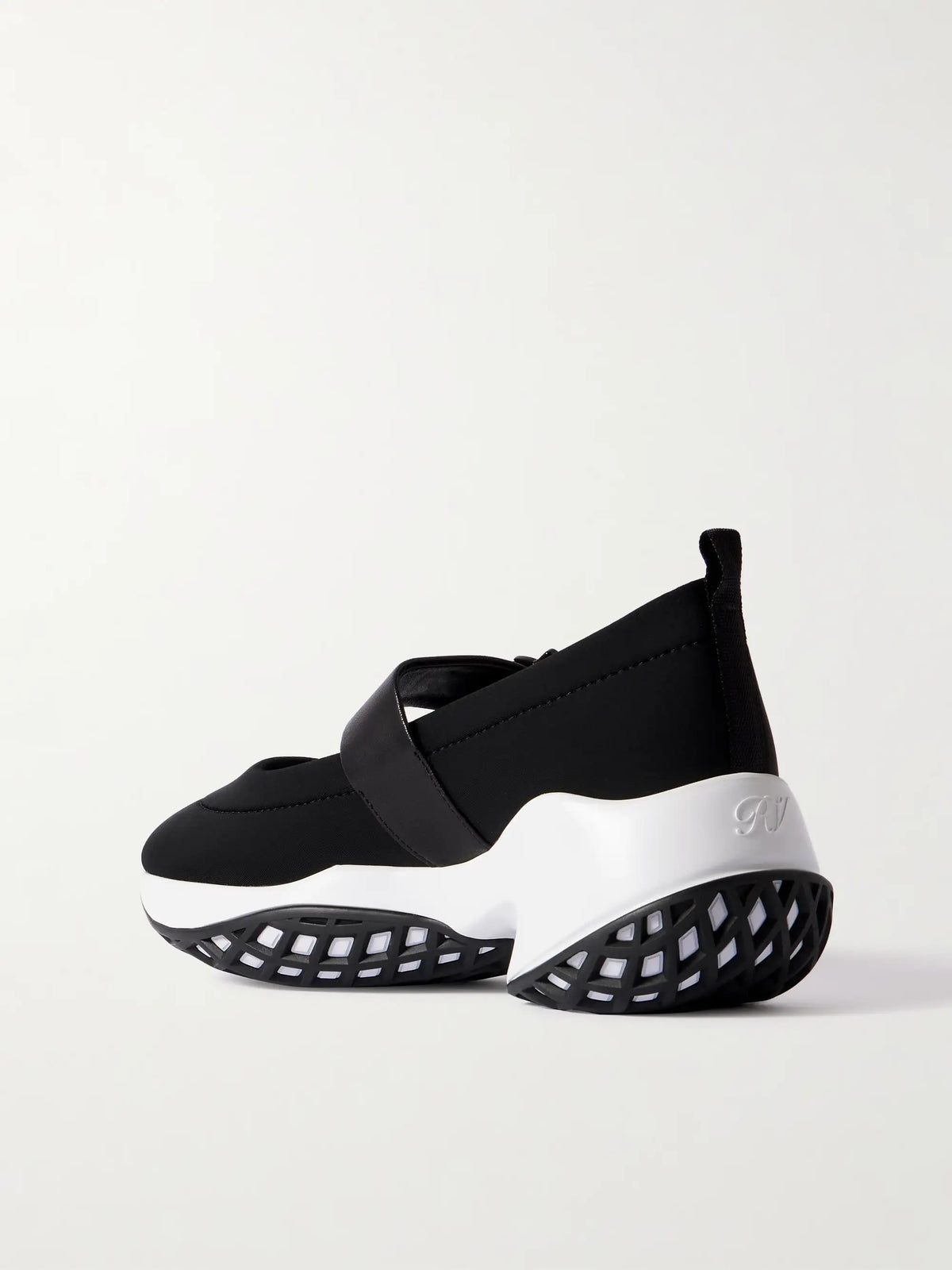 Viv Run Crystal-embellished Stretch And Leather Sneakers