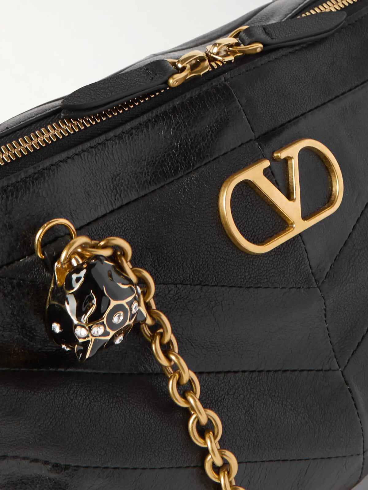 Growl Medium Embellished Leather Shoulder Bag