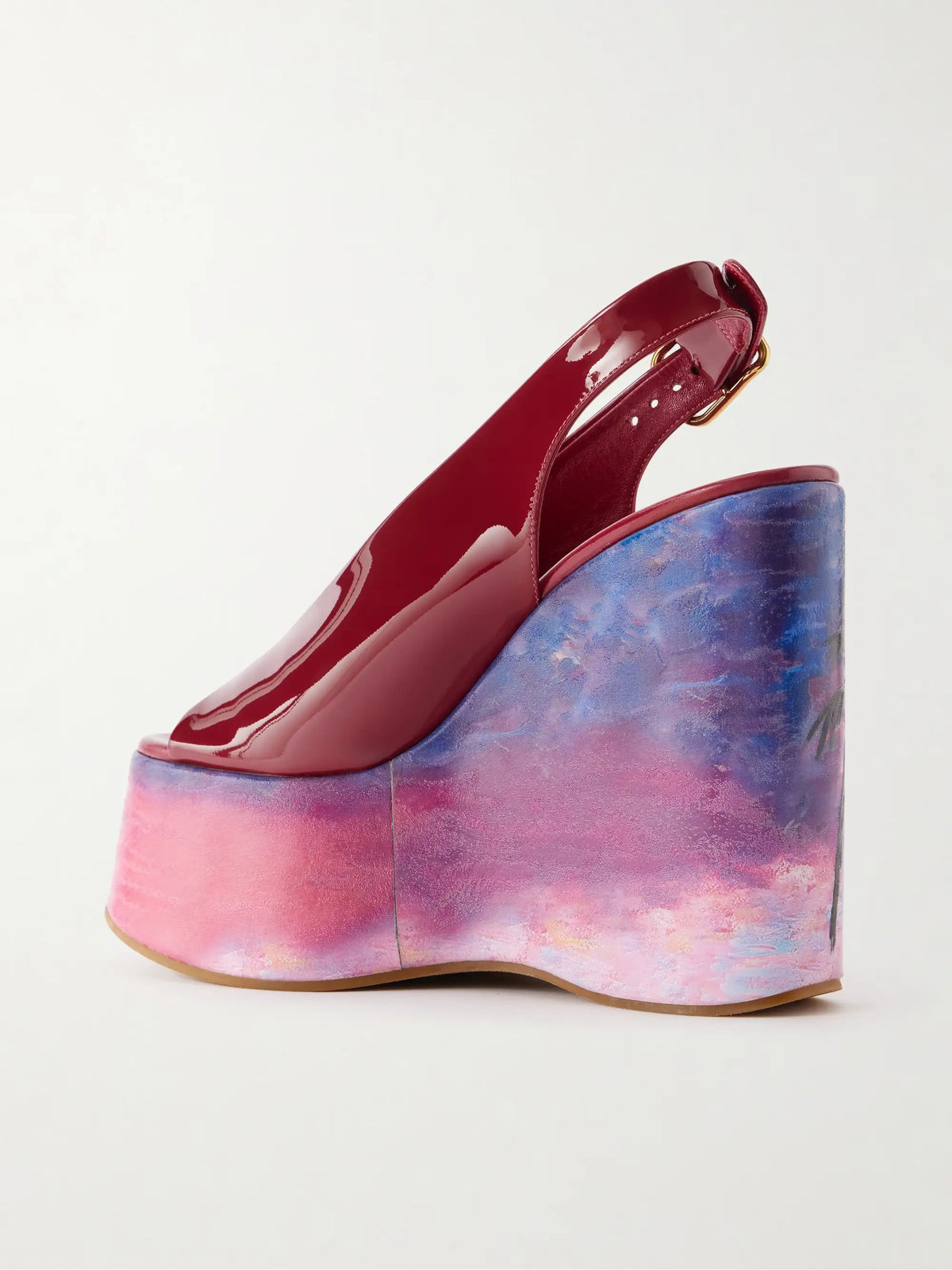 Maxime Patent-leather Platform Slingback Sandals