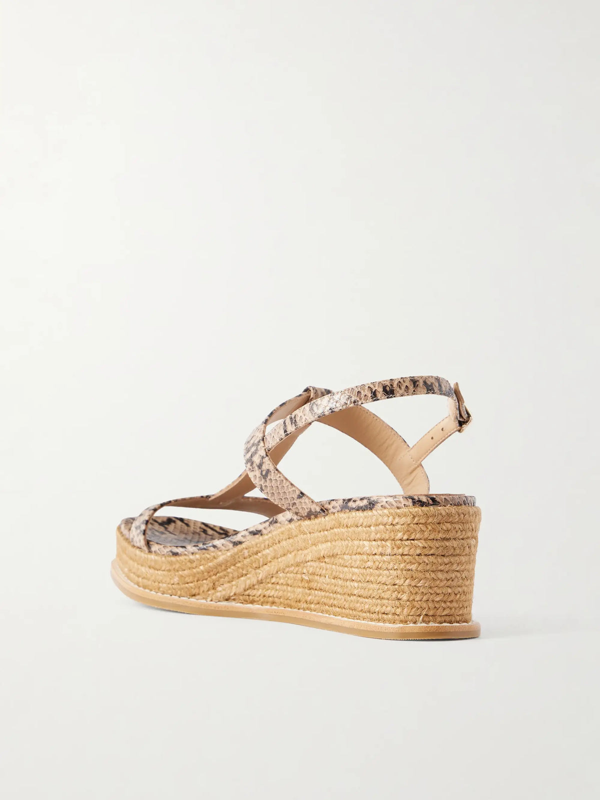 Theia 60 Snake-effect Leather Espadrilles Wedge Sandals