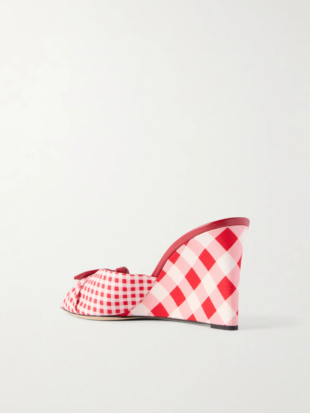 Livi 85 Leather-trimmed Checked Wedge Mules