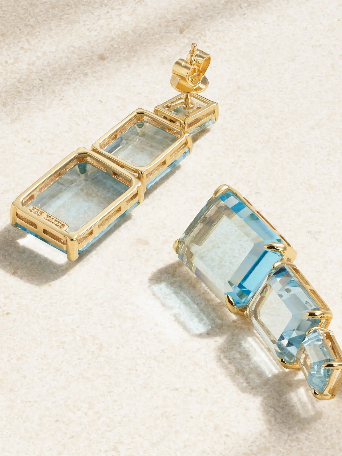 Arithmetic Composition 14-karat Gold Topaz Earrings