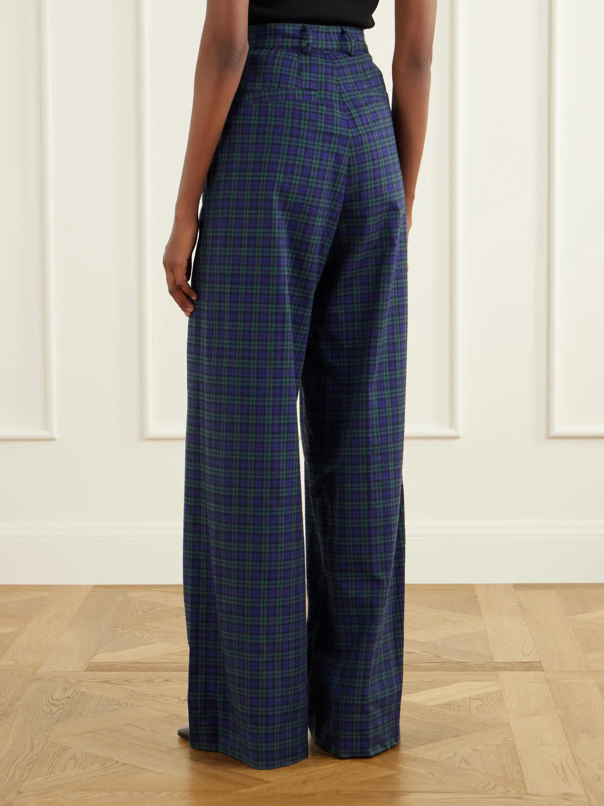 Dries Van Noten Checked Cotton Wide-leg Pants