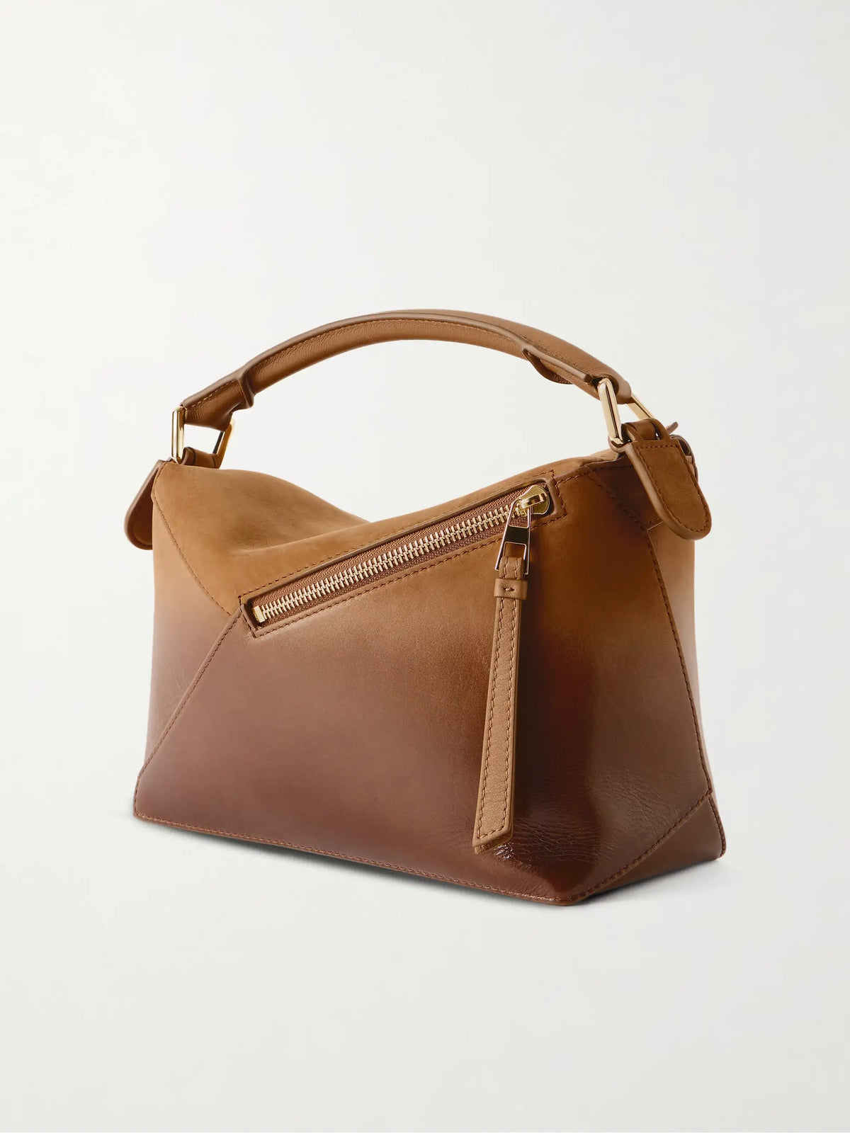 Puzzle Edge Small Patent-nubuck Shoulder Bag