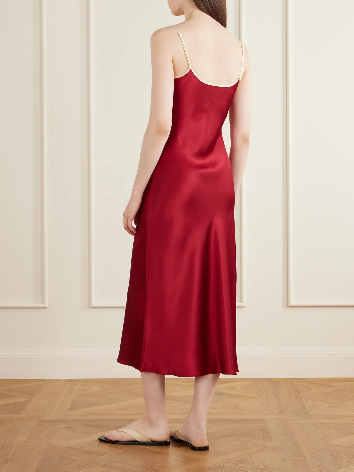 Bias Slip Silk-charmeuse Slip Midi Dress