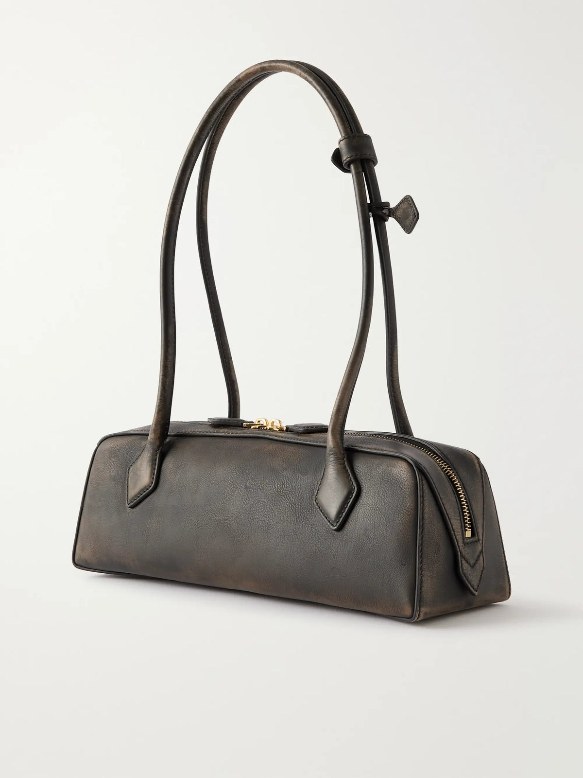 Le Teckel Medium Textured-leather Shoulder Bag