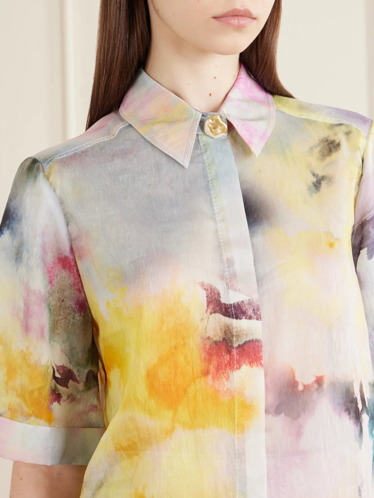 Aje Adina Printed Lyocell-blend Shirt