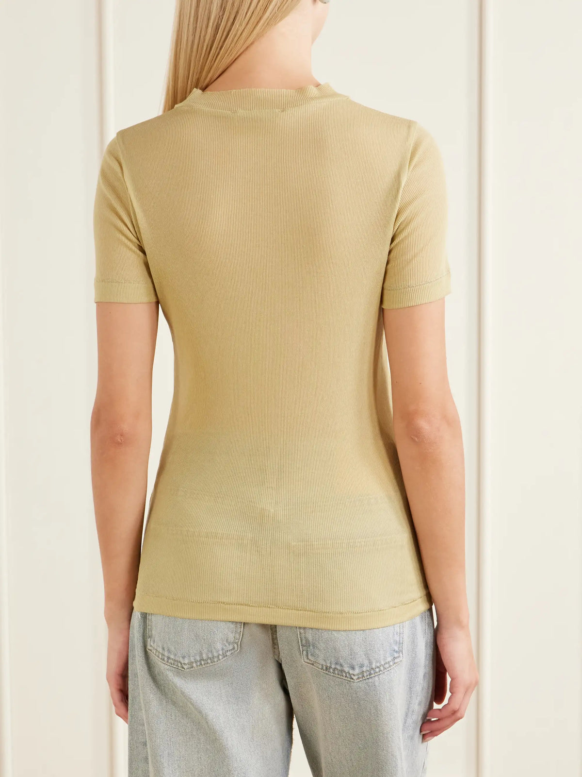 B SIDES Vivien Ribbed Cotton-blend T-shirt