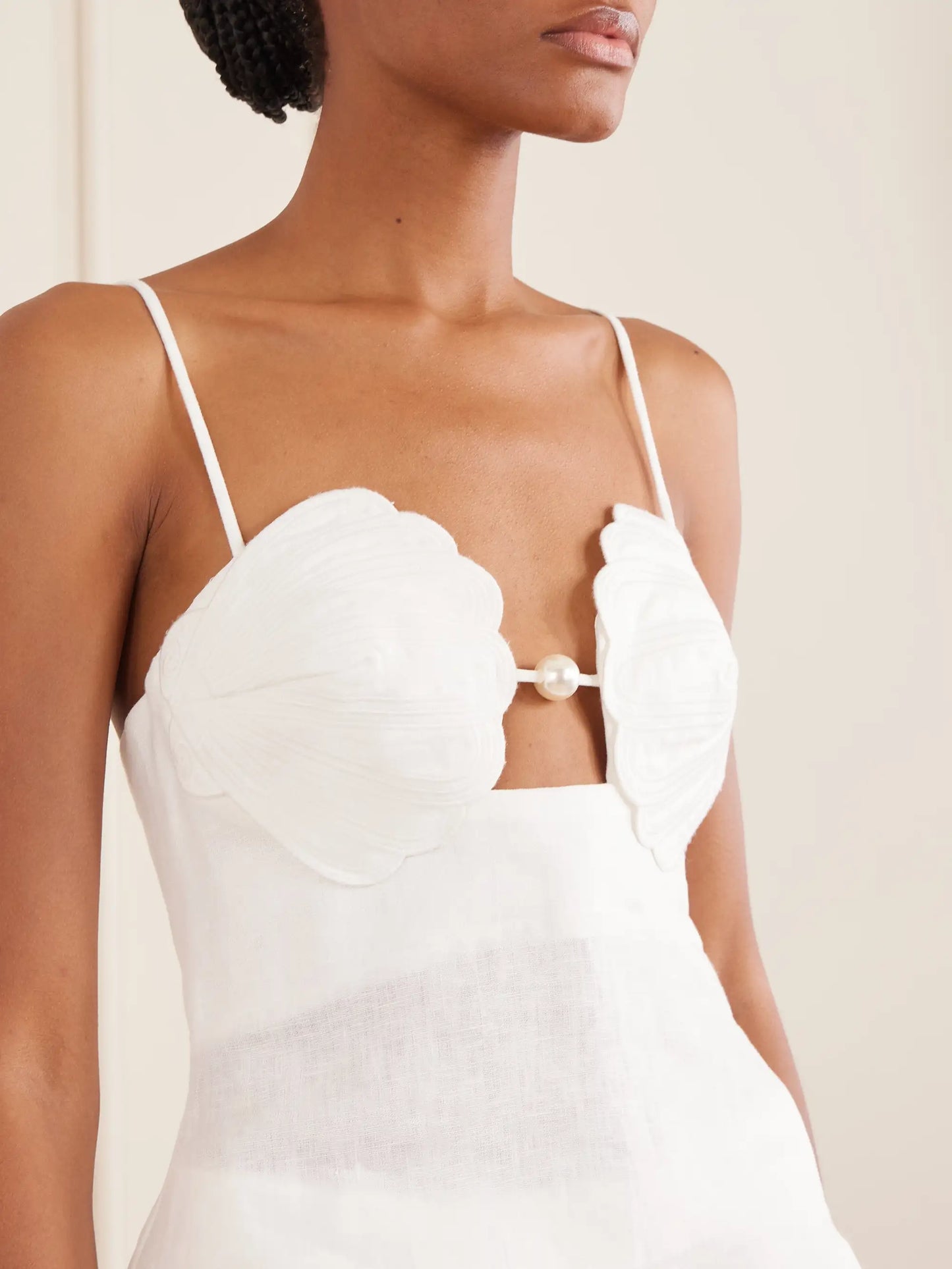 Shell Peplum Linen Blouse