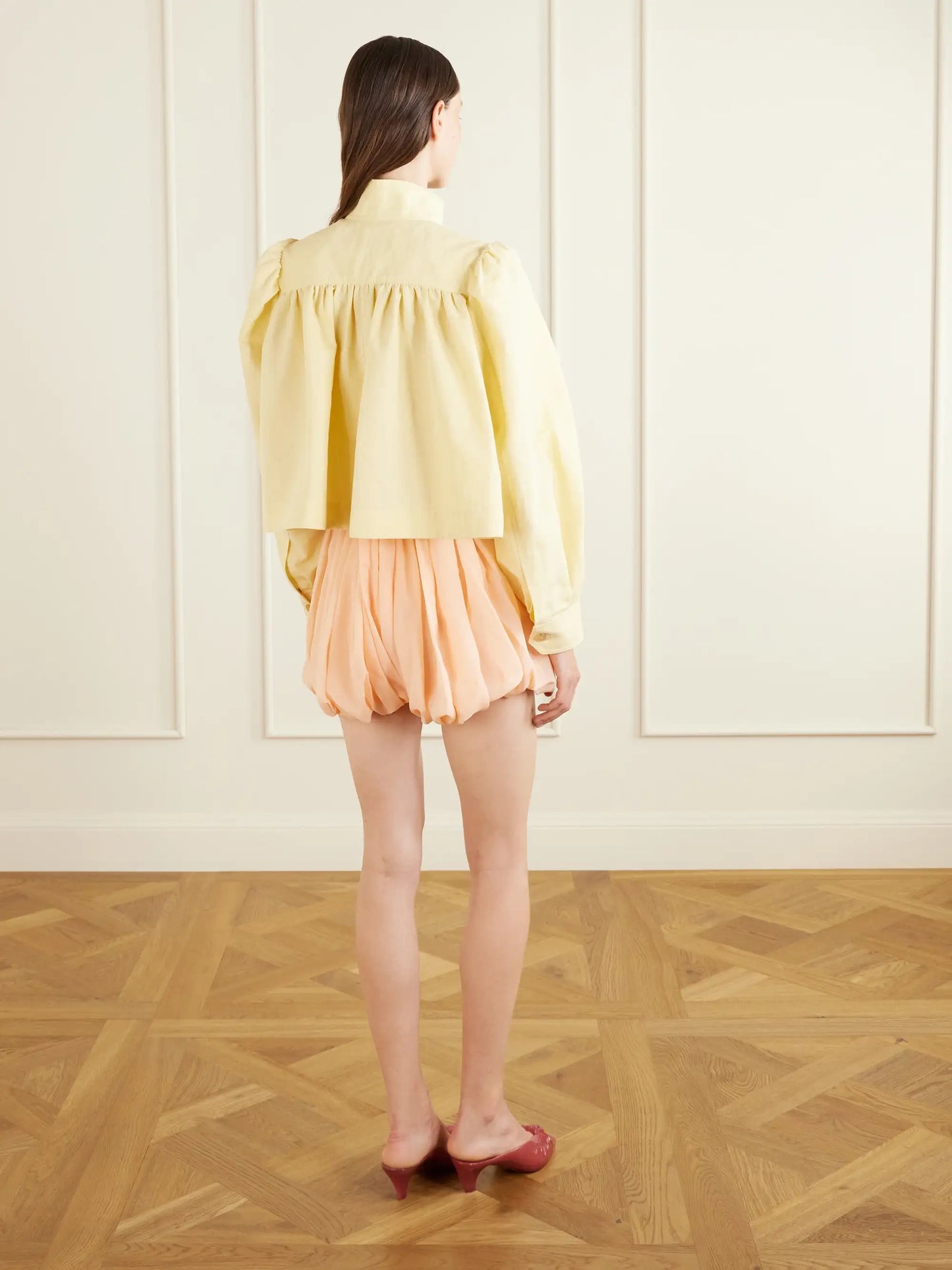 Pleated Silk-charmeuse Shorts