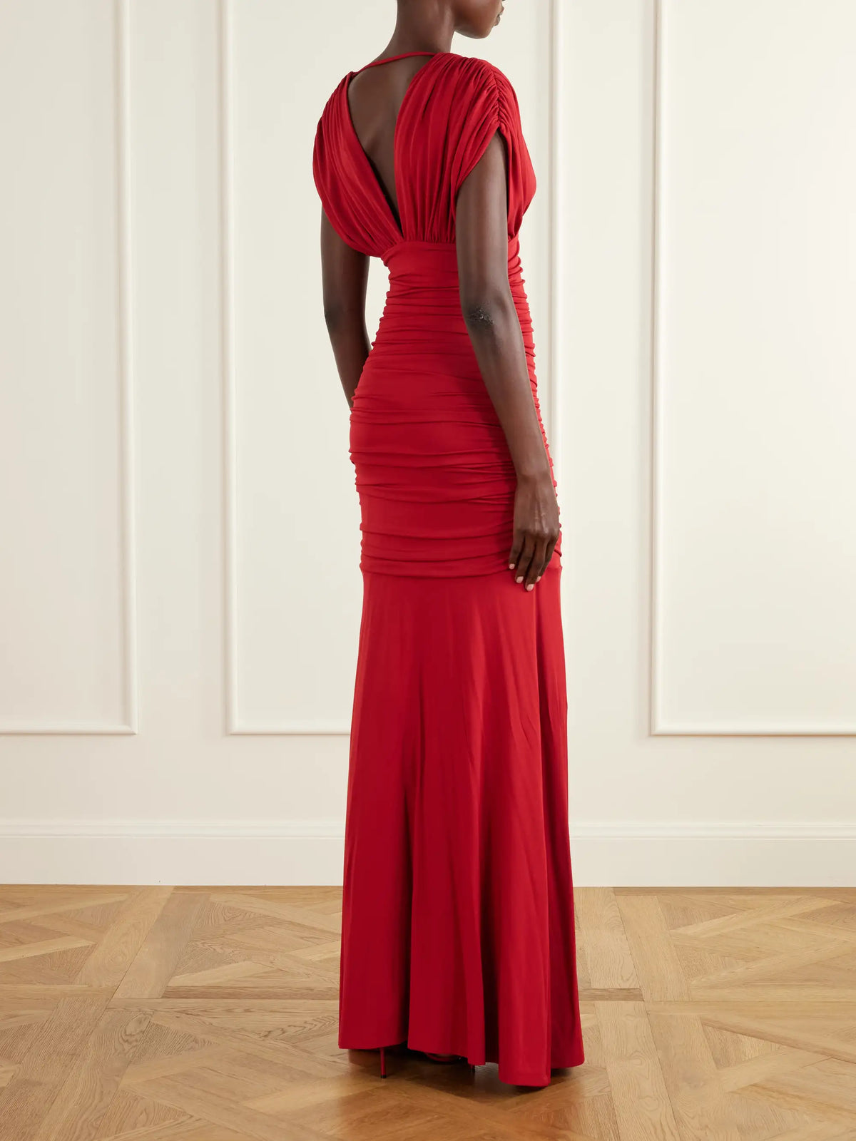 SIMKHAI Norvelle Gathered Jersey Gown
