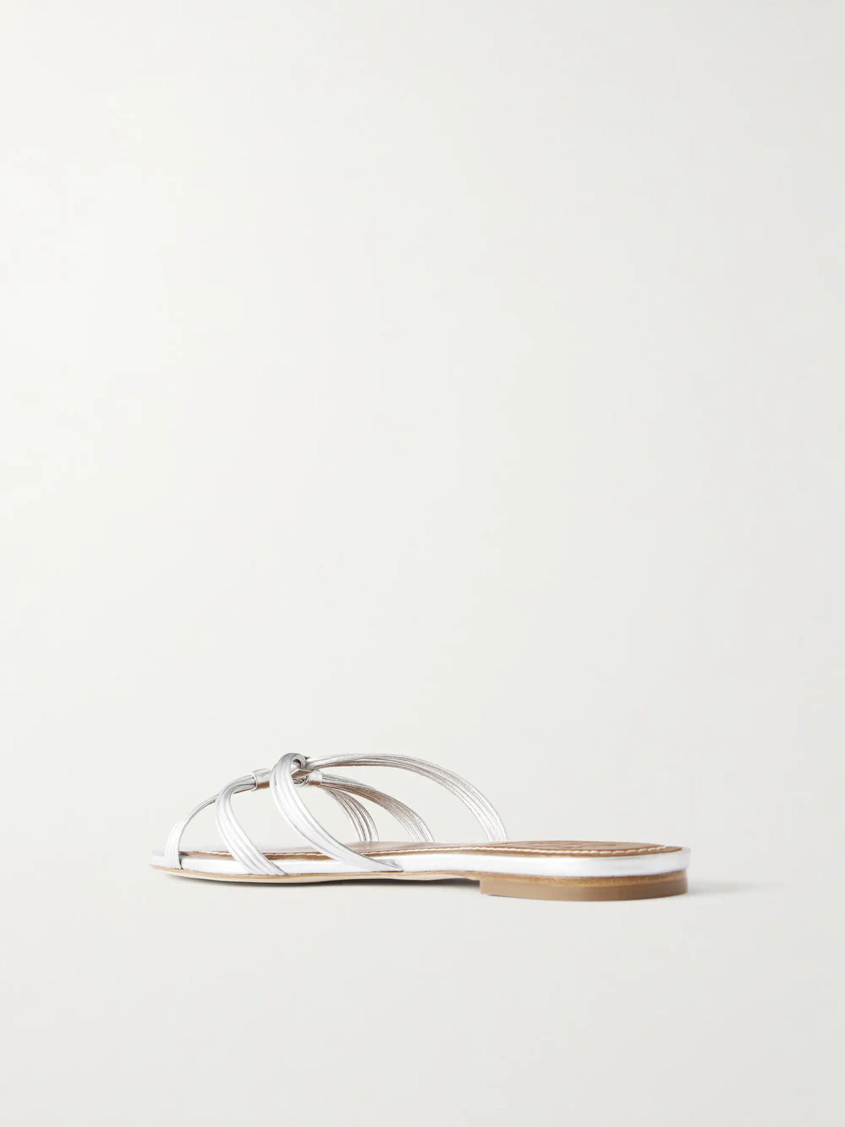 STAUD Carrie 5 Knotted Metallic-leather Sandals