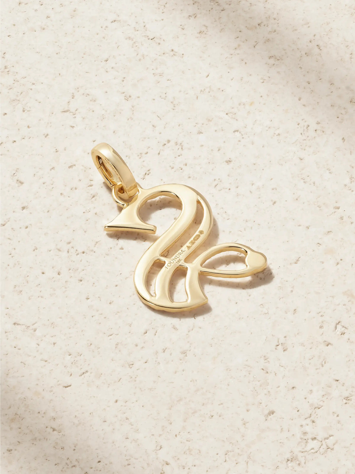 Initials & Numbers Medium 18-karat Gold Diamond Pendant